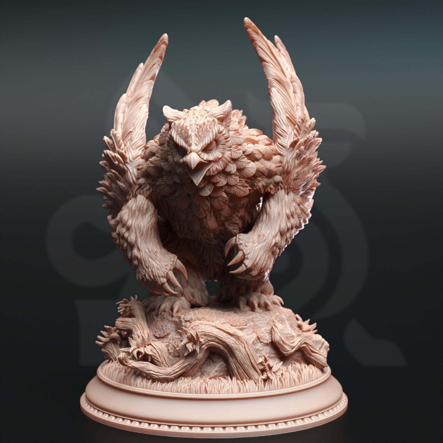 Northern Masked Owlbear - Sonatus Noctursa - 3D Printed Resin RPG/Tabletop/Boardgames Miniature DM Stash