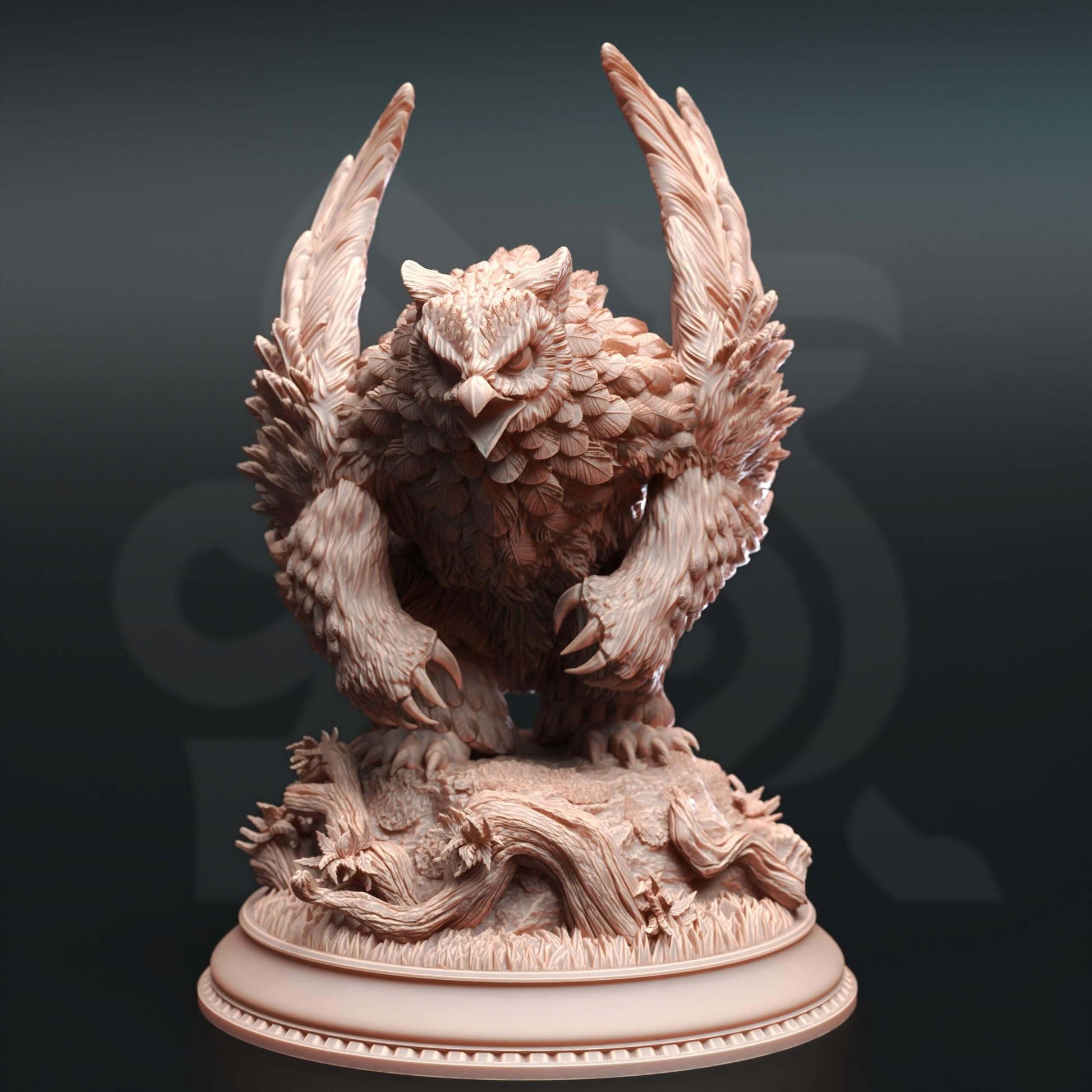 Northern Masked Owlbear - Sonatus Noctursa - 3D Printed Resin RPG/Tabletop/Boardgames Miniature DM Stash