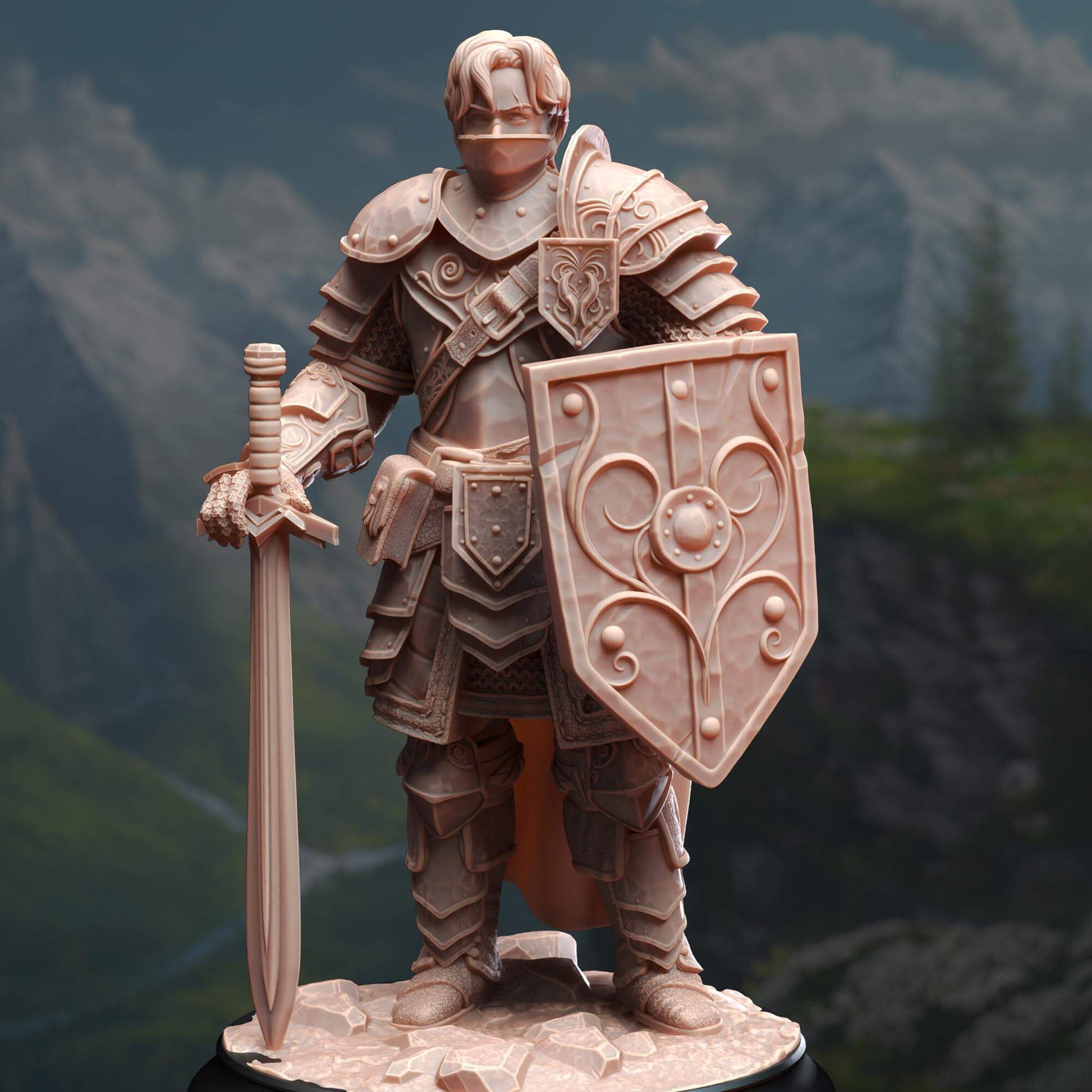 Human Battle Master Fighter - Arion Midrun - 3D Printed Resin RPG/Tabletop/Boardgames Miniature DM Stash