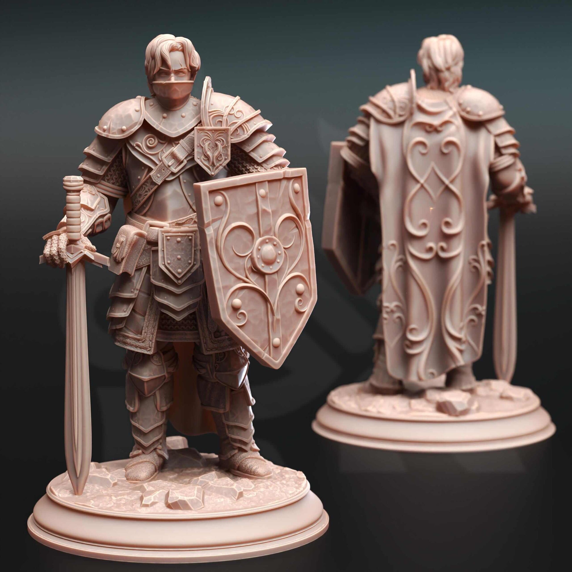 Human Battle Master Fighter - Arion Midrun - 3D Printed Resin RPG/Tabletop/Boardgames Miniature DM Stash