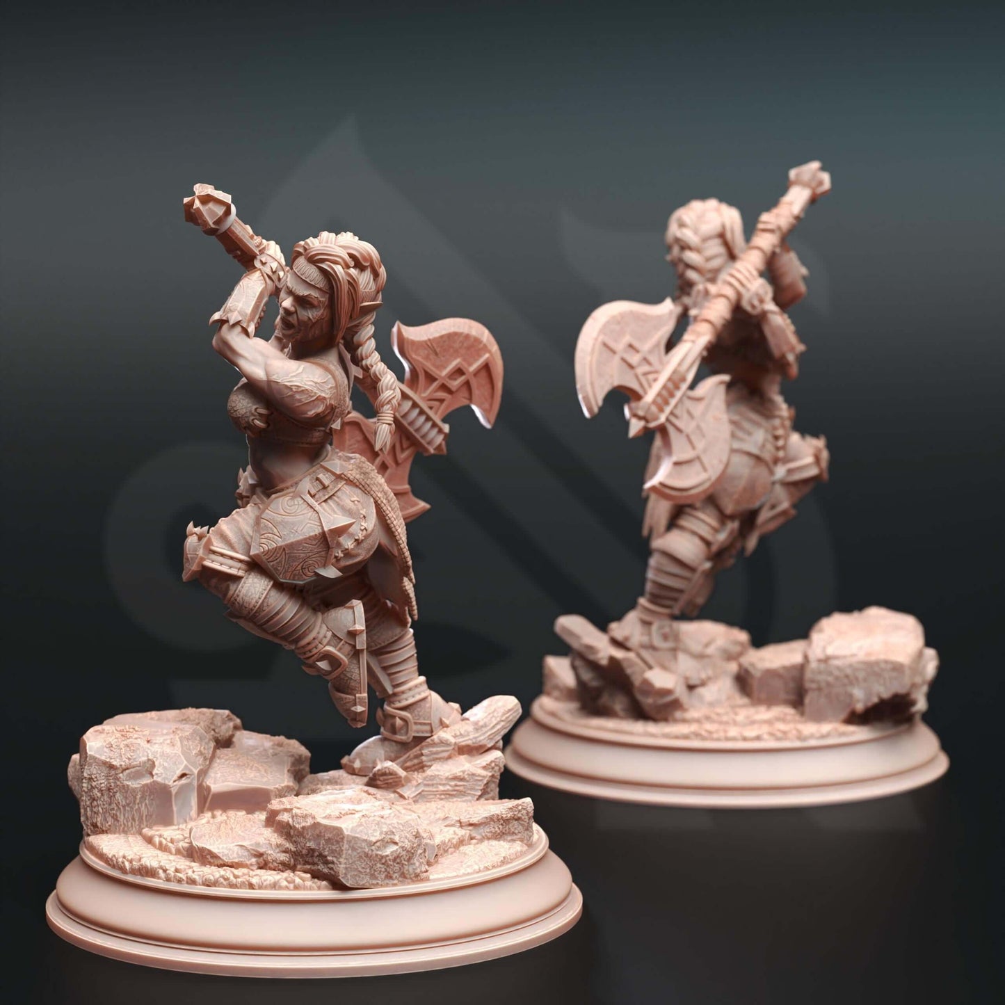 Duergar Battlerager Barbarian - Gatha - 3D Printed Resin RPG/Tabletop/Boardgames Miniature DM Stash