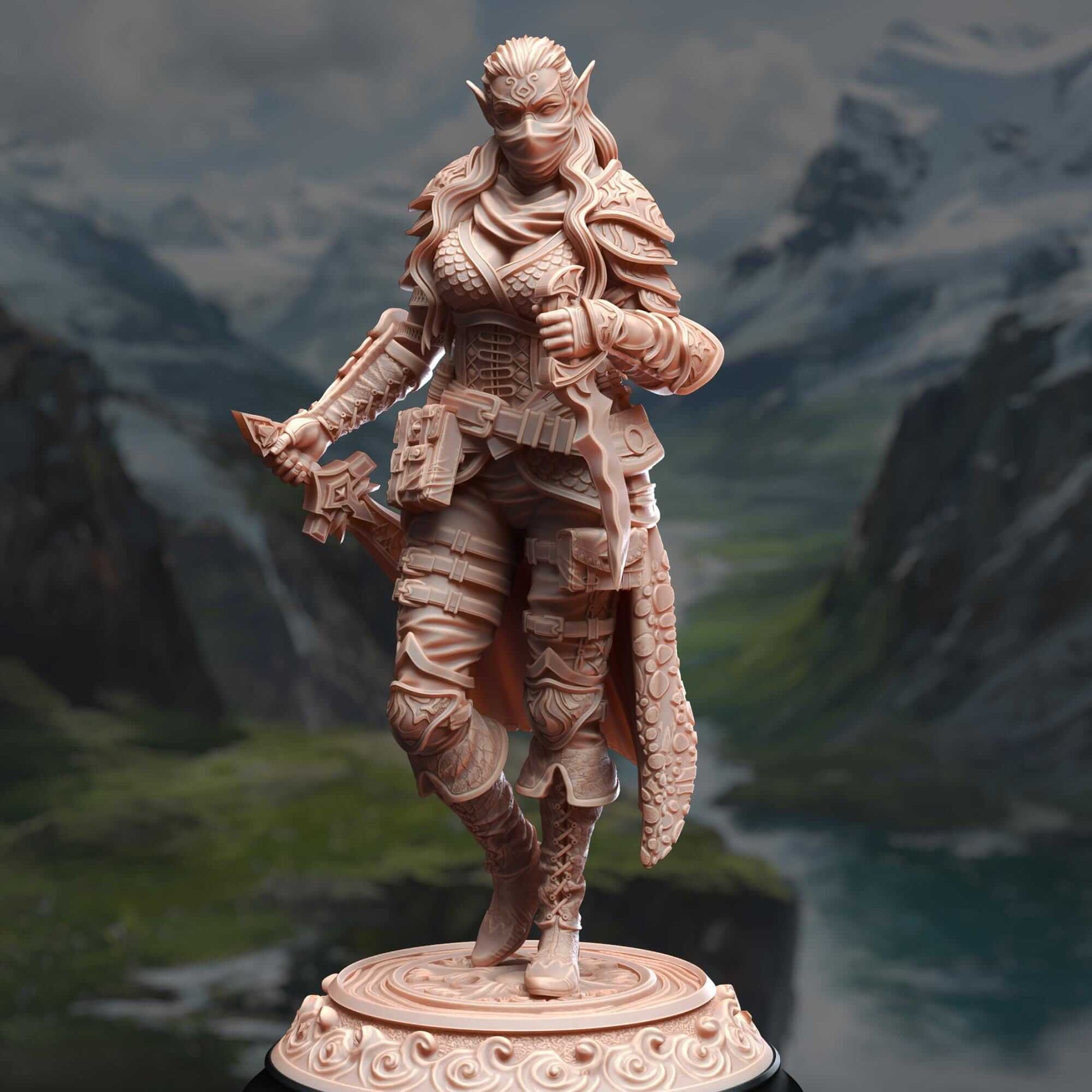 Water Genasi Swashbuckler Rogue - Hali Brookes - 3D Printed Resin RPG/Tabletop/Boardgames Miniature DM Stash