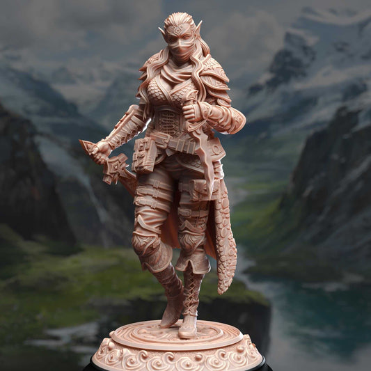 Water Genasi Swashbuckler Rogue - Hali Brookes - 3D Printed Resin RPG/Tabletop/Boardgames Miniature DM Stash