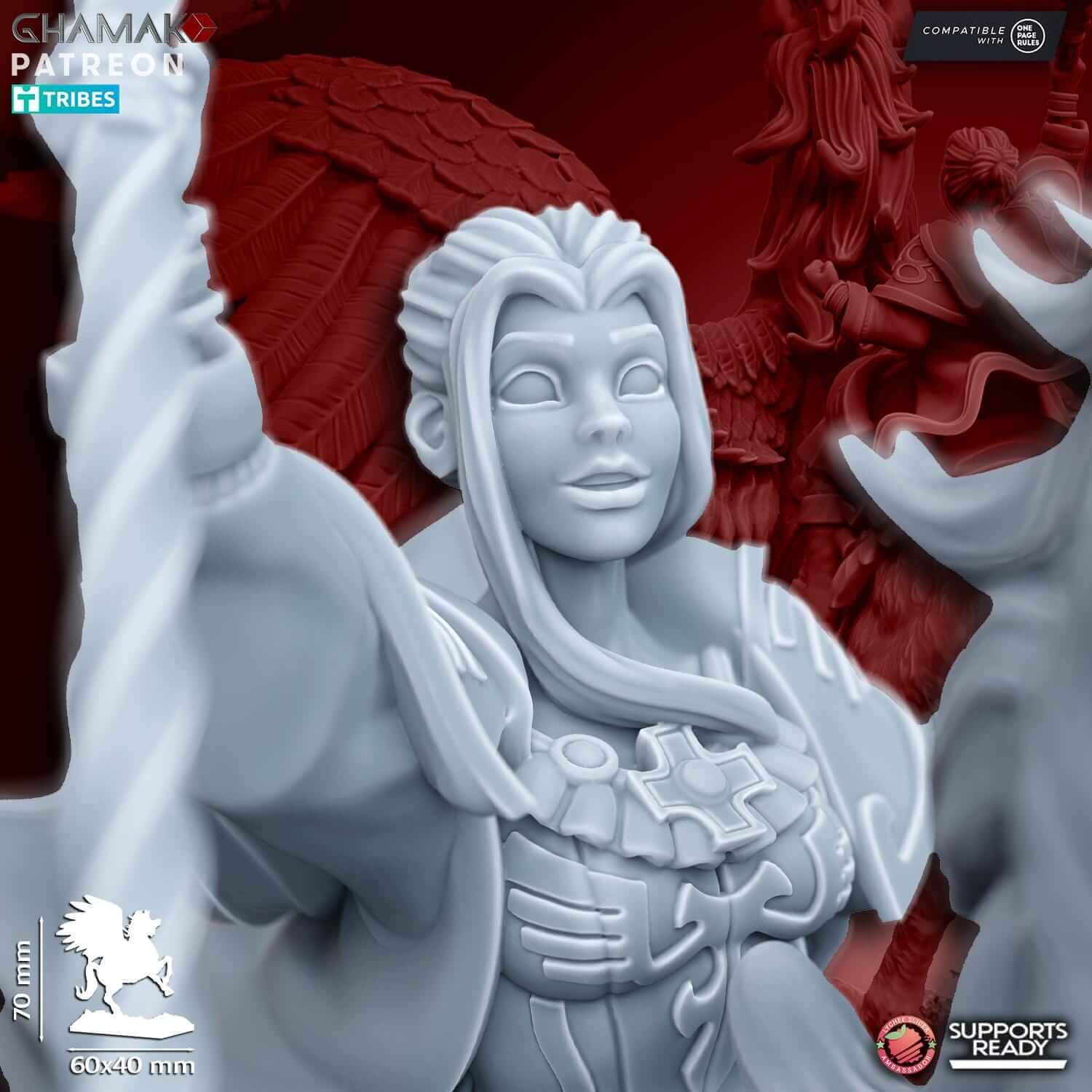 Sunev (Life Magic) Wizard on Pegasus/foot - Miniatures by Ghamak