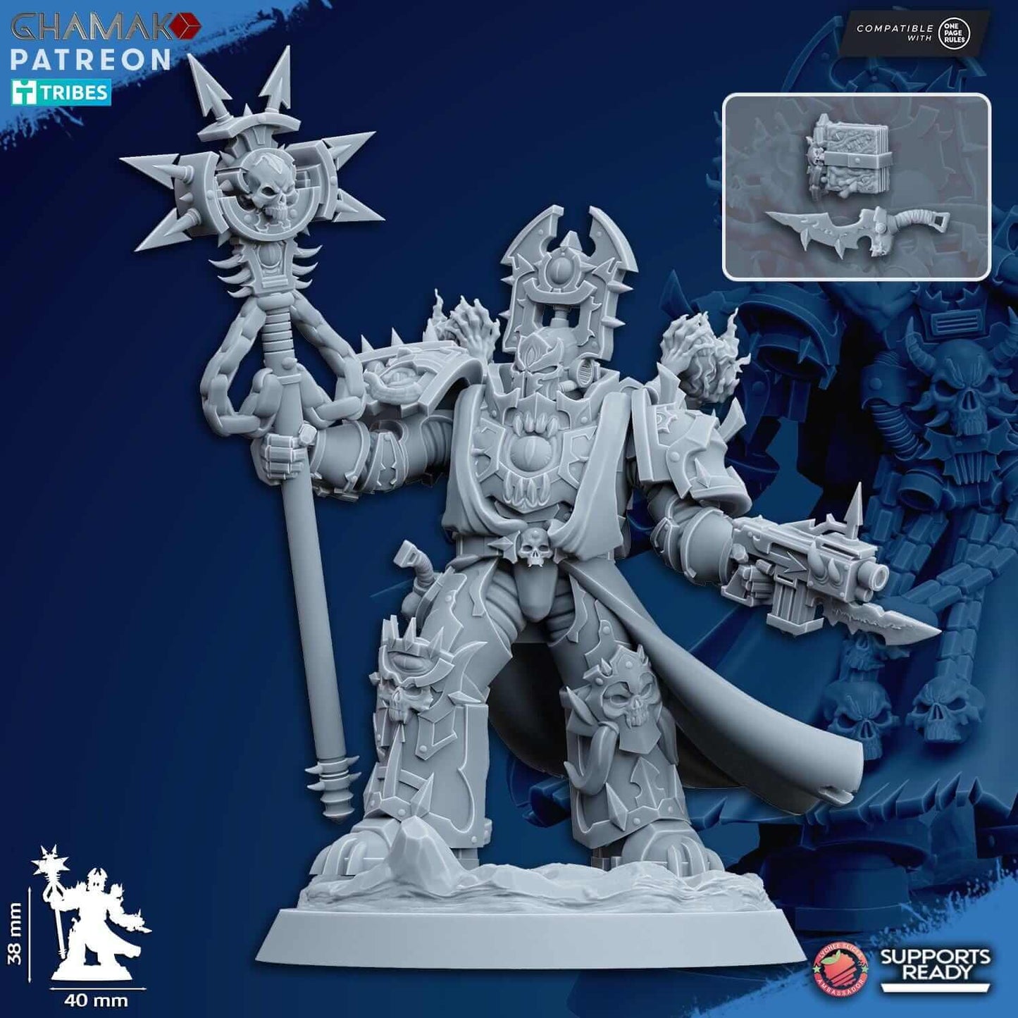 Heretic Sorcerer 1 - Grimdark Void Marine -Ghamak Miniatures