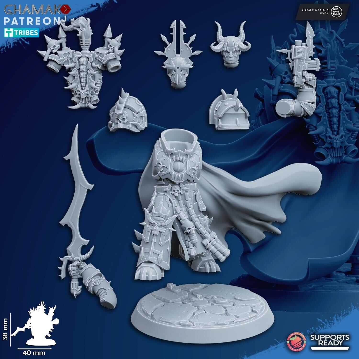 Heretic Sorcerer 1 - Grimdark Void Marine -Ghamak Miniatures