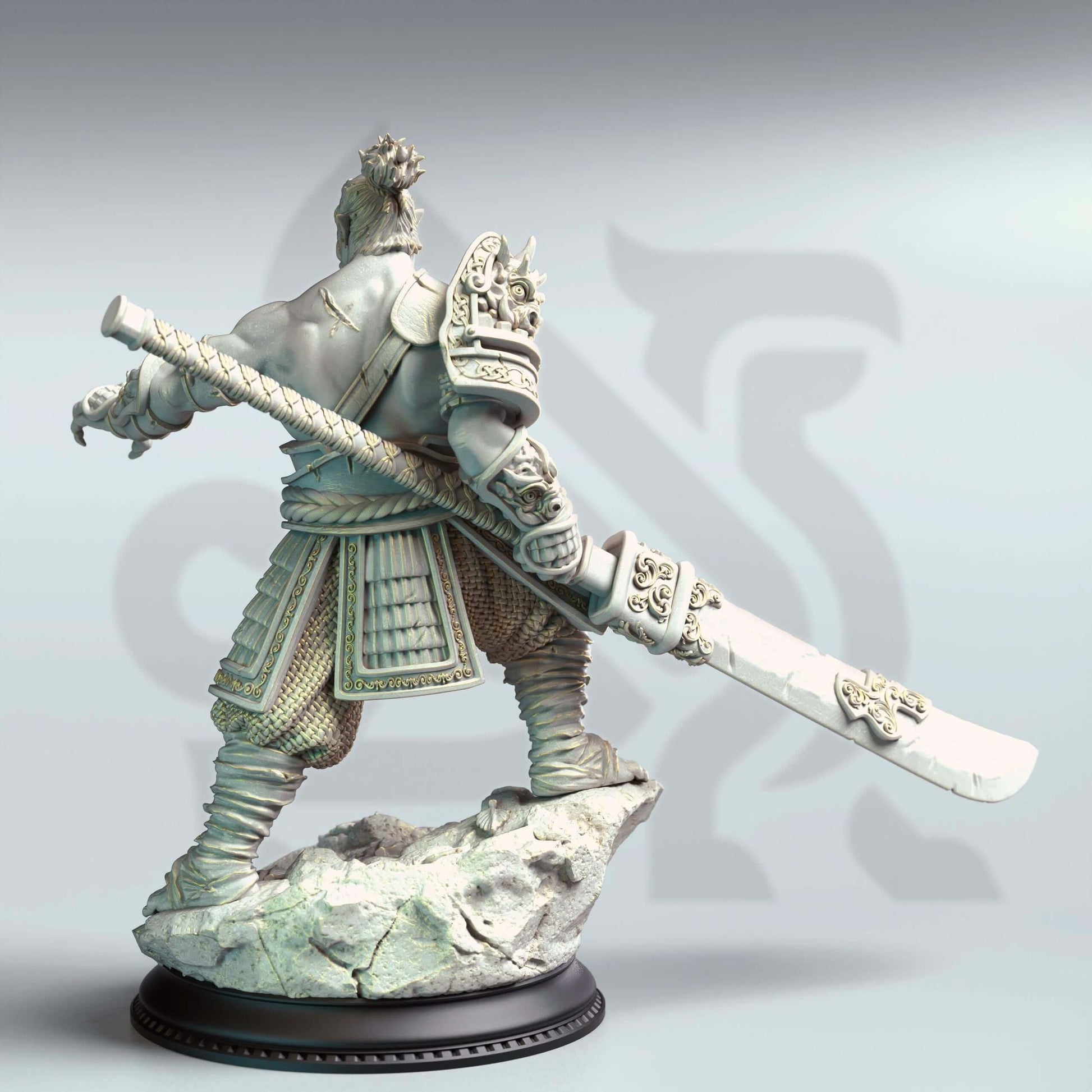 Eastern Orc Battlemaster - Bao Long - 3D Printed Resin RPG/Tabletop/Boardgames Miniature DM Stash