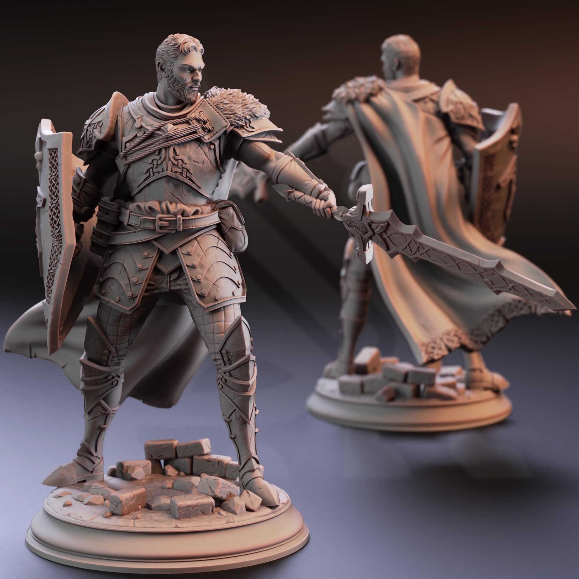 Nordic Nature Paladin - Lizarin - 3D Printed Resin RPG/Tabletop/Boardgames Miniature DM Stash
