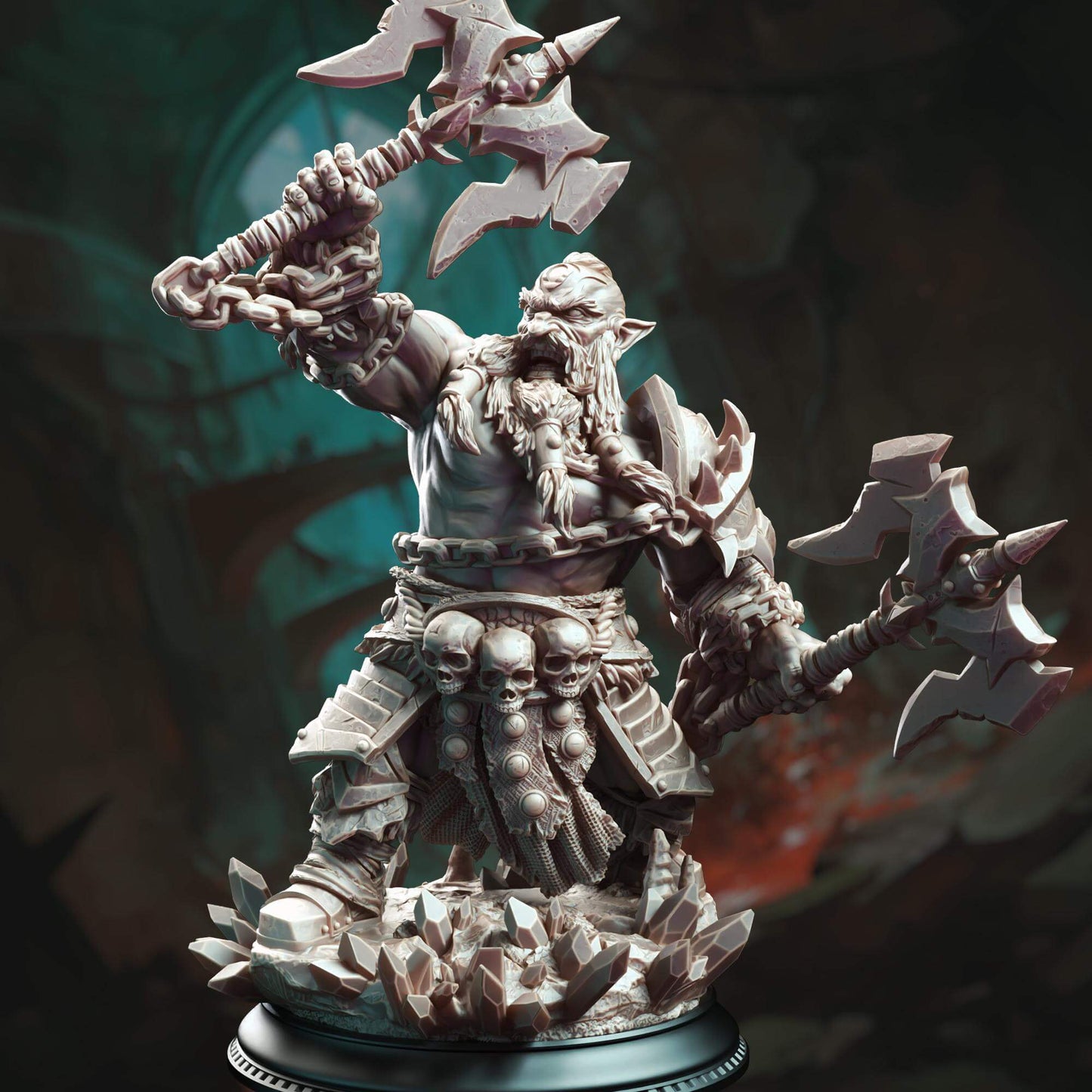 Dark Dwarf Berserker Barbarian - Korthart the Hateful Heart - 3D Printed Resin RPG/Tabletop/Boardgames Miniature DM Stash