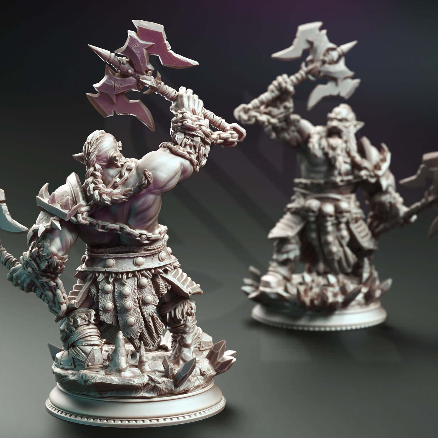 Dark Dwarf Berserker Barbarian - Korthart the Hateful Heart - 3D Printed Resin RPG/Tabletop/Boardgames Miniature DM Stash