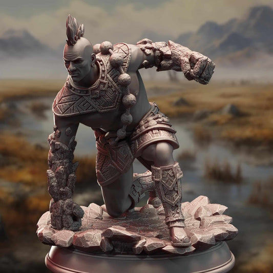 Earth Genasi Brawler - Markus Craghand - 3D Printed Resin RPG/Tabletop/Boardgames Miniature DM Stash