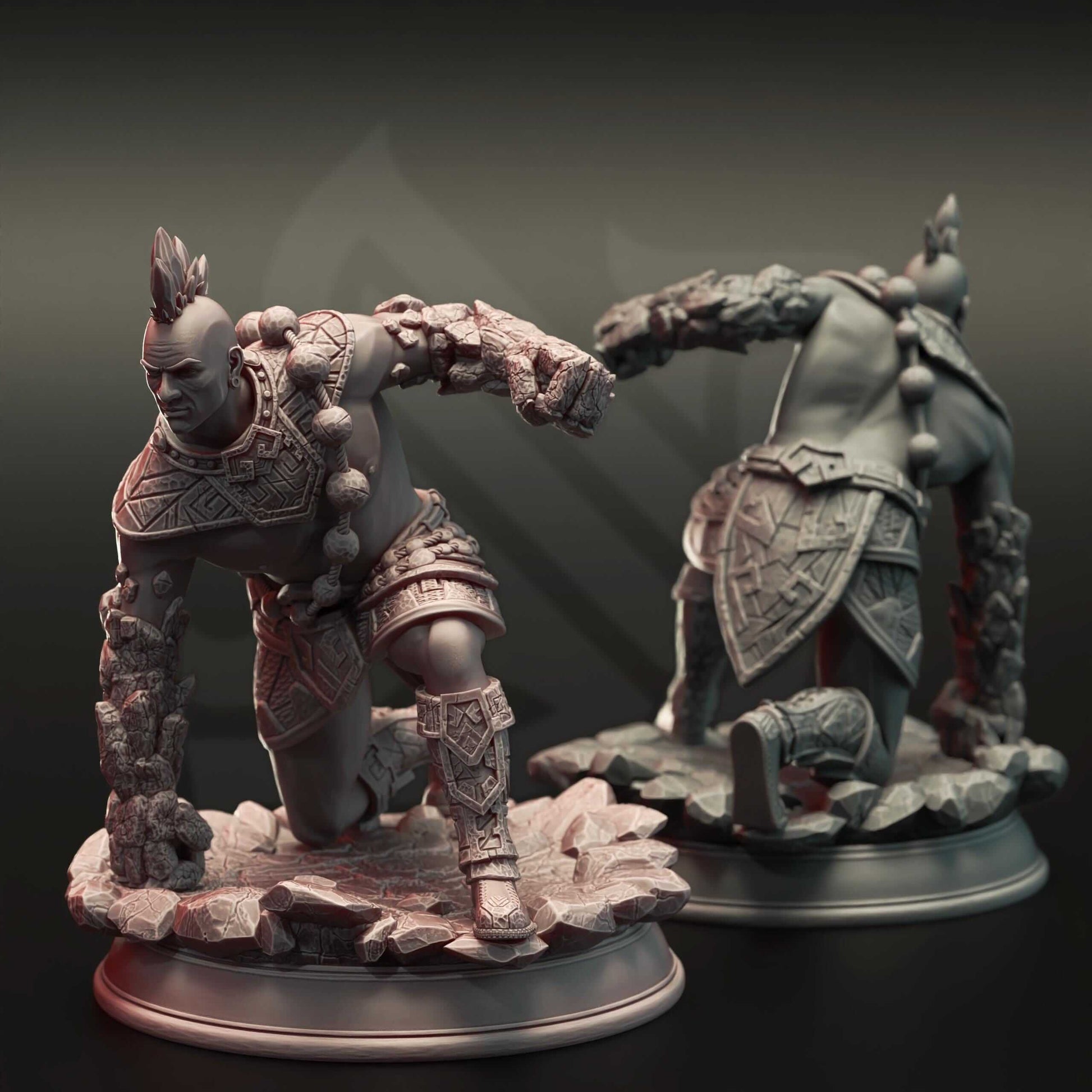 Earth Genasi Brawler - Markus Craghand - 3D Printed Resin RPG/Tabletop/Boardgames Miniature DM Stash