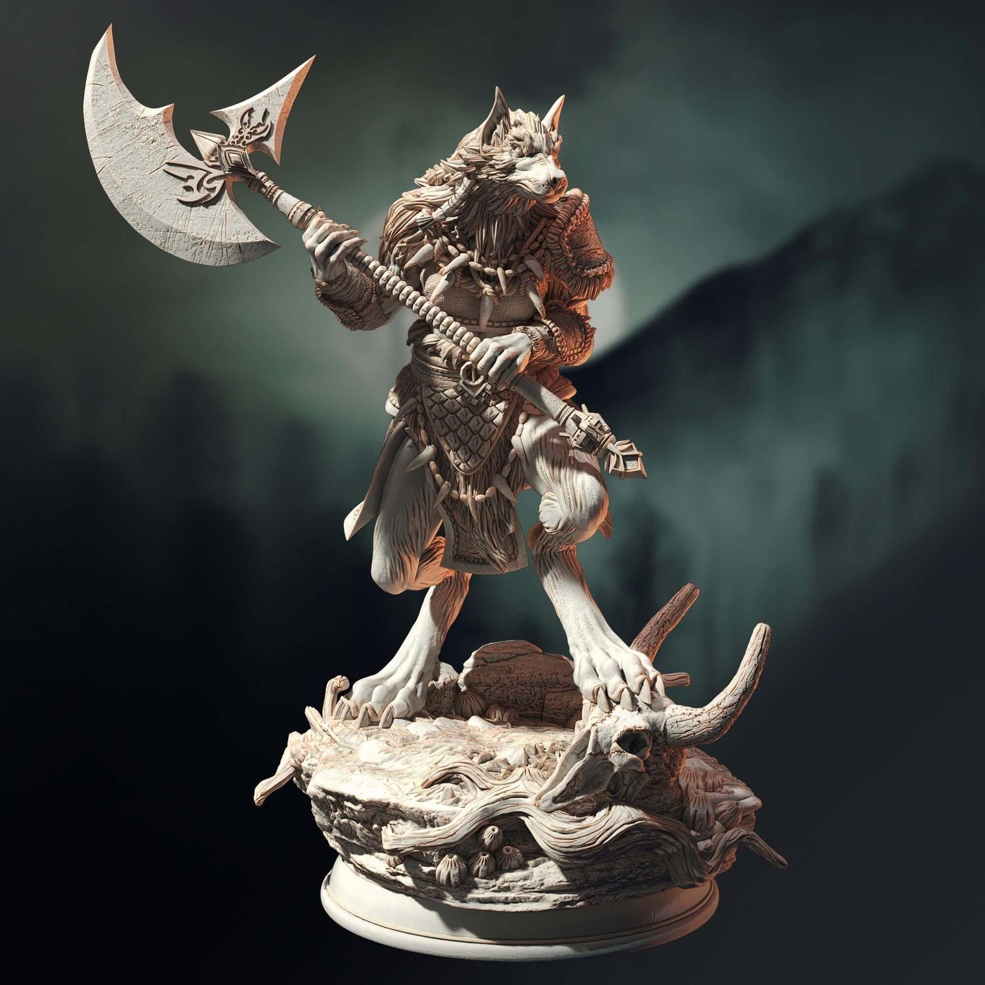 Werewolf Barbarian - Ariana Grey - 3D Printed Resin RPG/Tabletop/Boardgames Miniature DM Stash