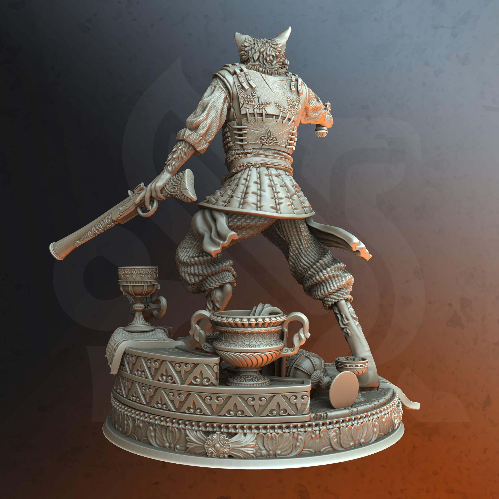 Sultan's Bodyguard - Gunslinger Kara'Ta - 3D Printed Resin RPG/Tabletop/Boardgames Miniature DM Stash