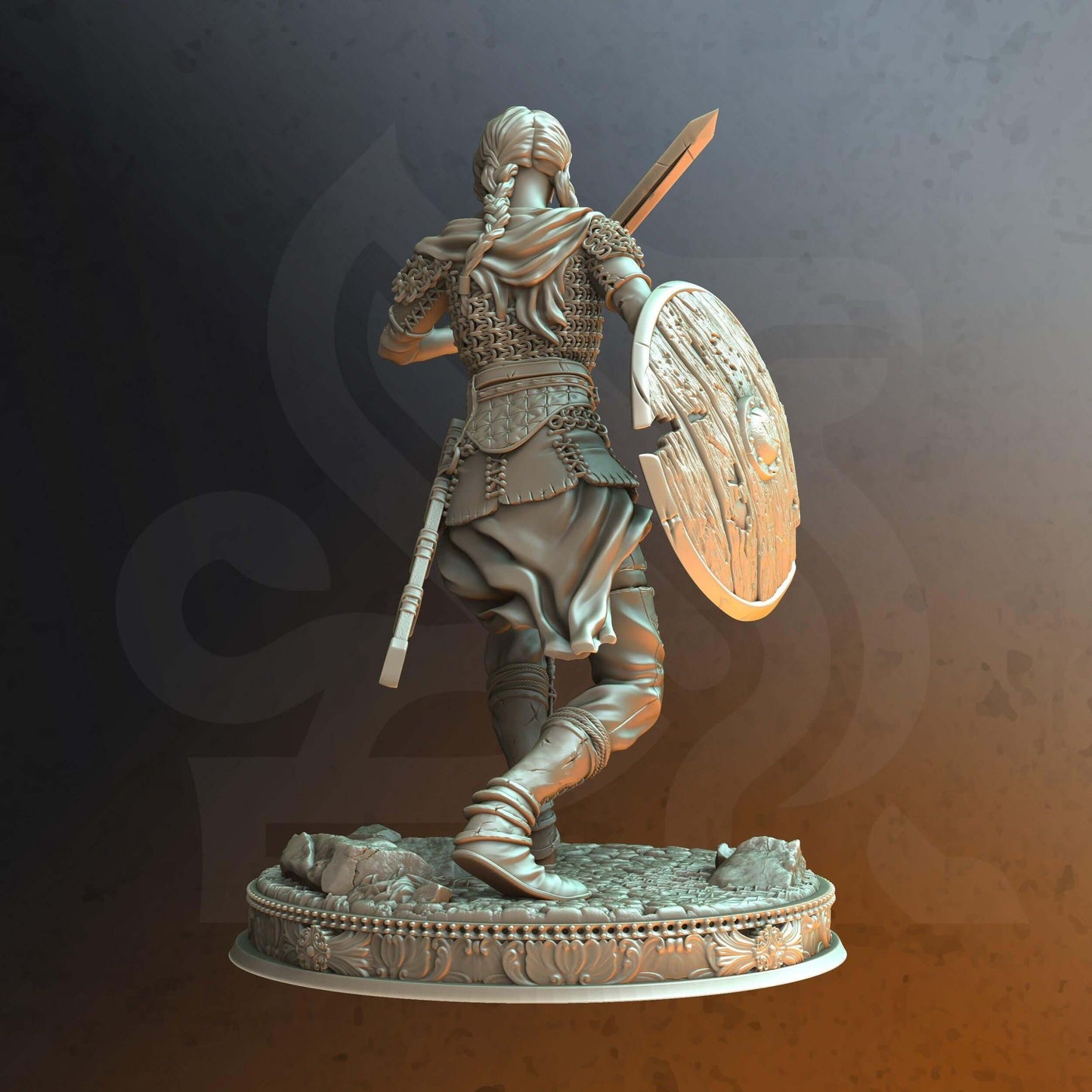 Shield-maiden - Freya The Fearless - 3D Printed Resin RPG/Tabletop/Boardgames Miniature DM Stash