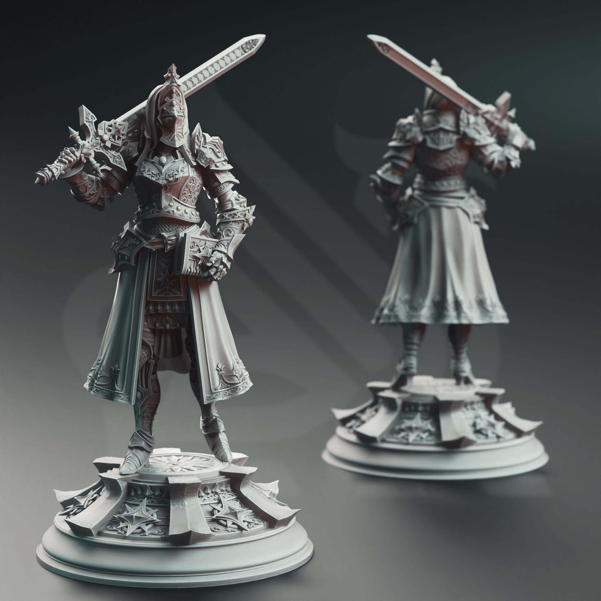 Inquisitor Knight - Johanna Saffron the Pious - 3D Printed Resin RPG/Tabletop/Boardgames Miniature DM Stash