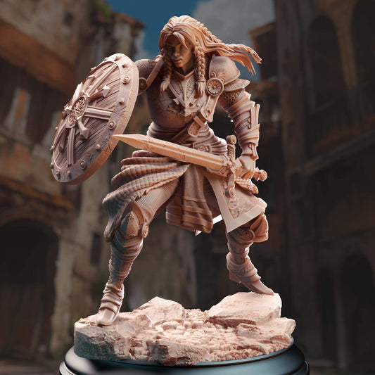 Human Veteran Fighter - Jorjie of Hvirna - 3D Printed Resin RPG/Tabletop/Boardgames Miniature DM Stash