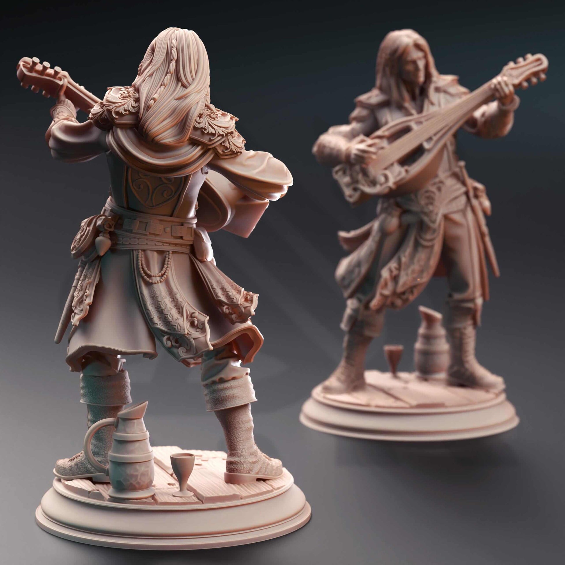 Elven Fortune Bard - Ereviel Eight Toes - 3D Printed Resin RPG/Tabletop/Boardgames Miniature DM Stash