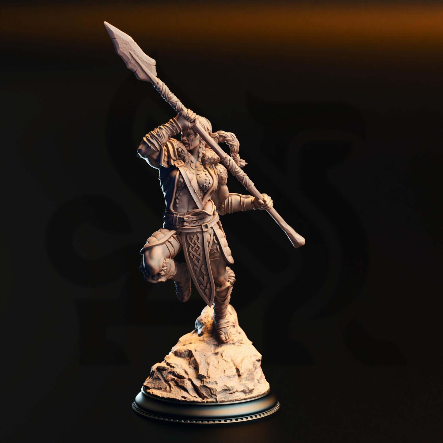 Dragonsoul Barbarian - Illyria Spineshatter - 3D Printed Resin RPG/Tabletop/Boardgames Miniature DM Stash
