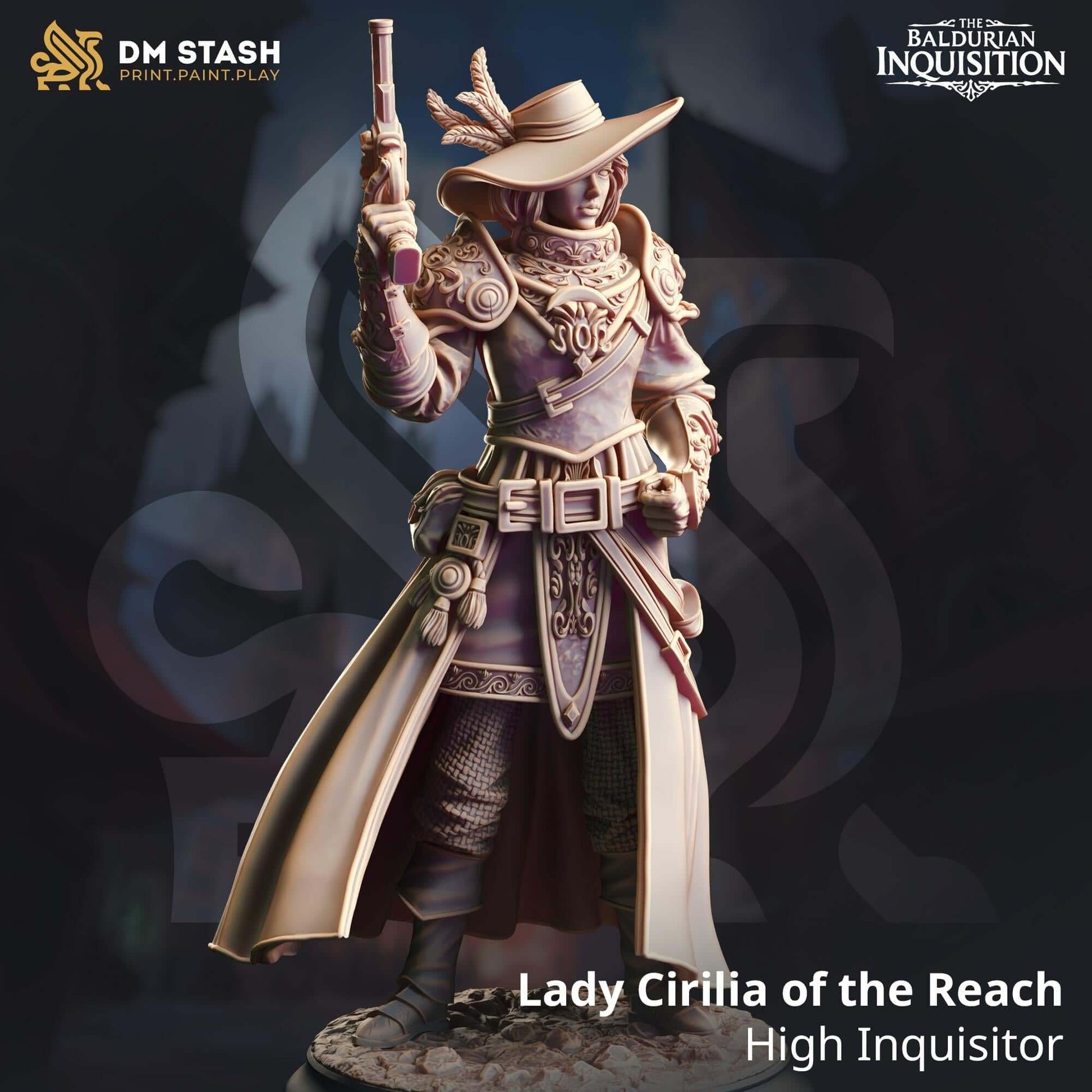 Human High Inquisitor - Lady Cirilia - 3D Printed Resin RPG/Tabletop/Boardgames Miniature DM Stash