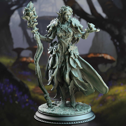 Feywalker Elf Druid - Synoria the Noble Hearted - 3D Printed Resin RPG/Tabletop/Boardgames Miniature DM Stash