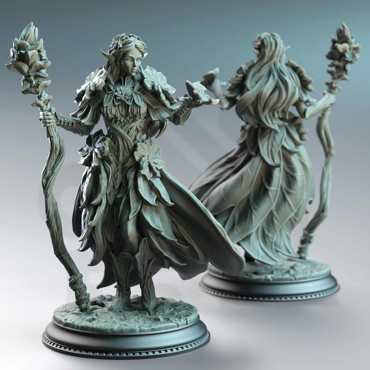 Feywalker Elf Druid - Synoria the Noble Hearted - 3D Printed Resin RPG/Tabletop/Boardgames Miniature DM Stash