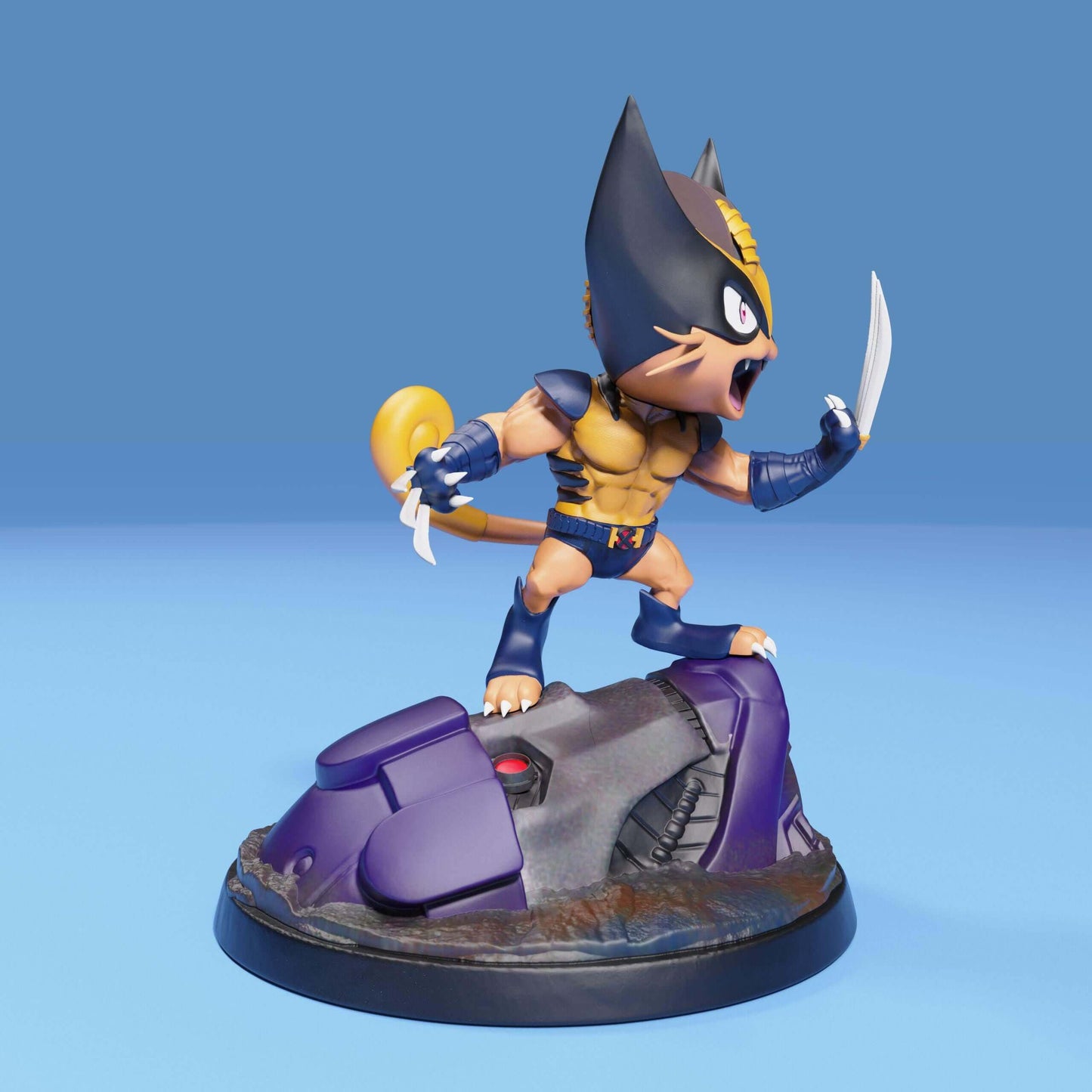 Meowth Wolverine - Pokemon - Marvel - Collectible Fanart Statue - Bendy Buddies