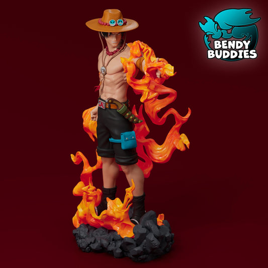 Ace - One Piece - Collectible Fanart Statue - Bendy Buddies