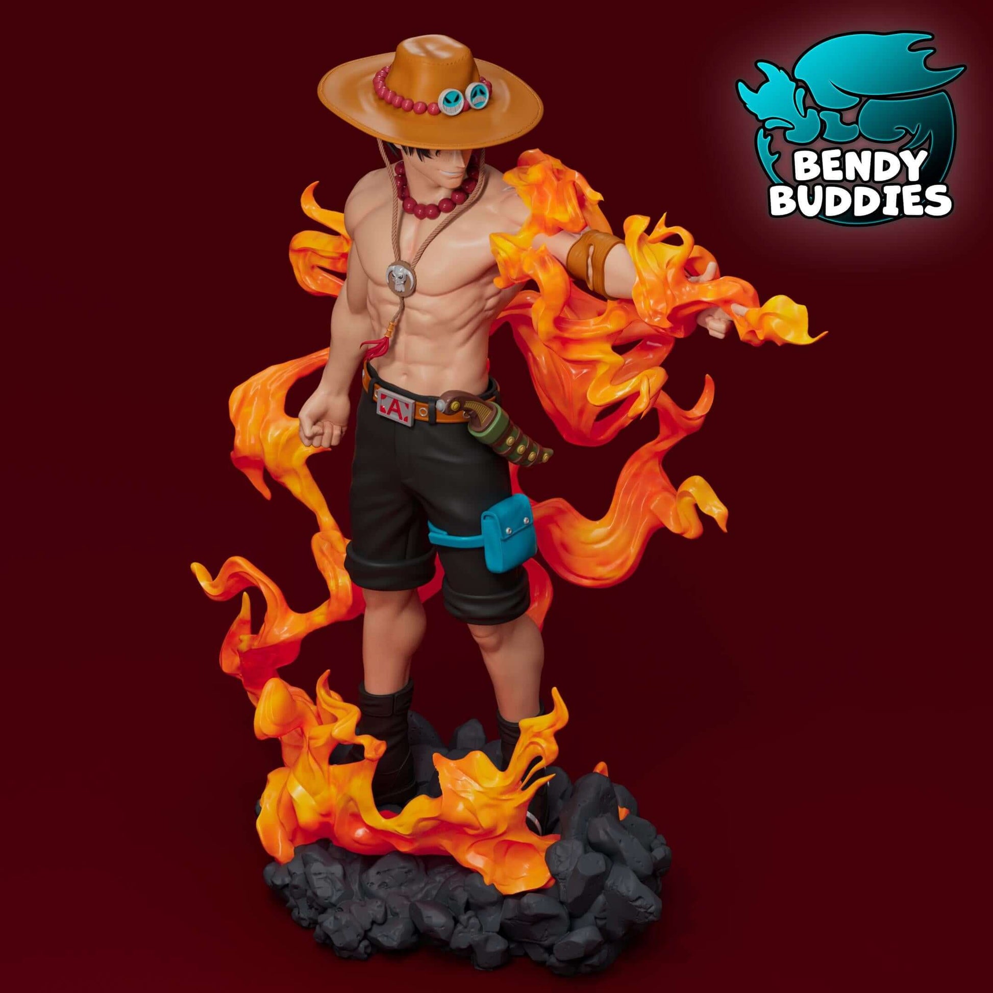 Ace - One Piece - Collectible Fanart Statue - Bendy Buddies