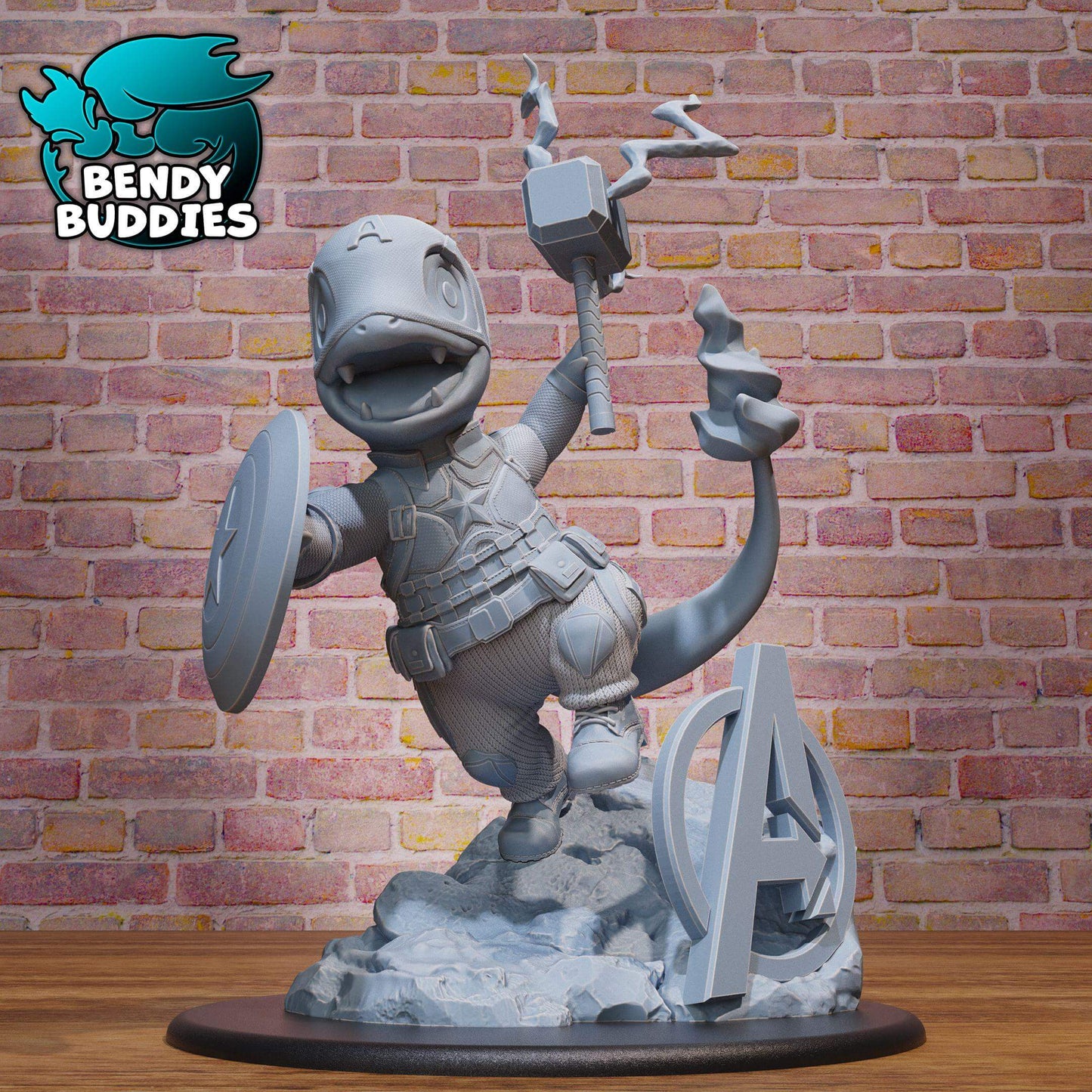 Captain Charmander - Pokemon - Marvel - Collectible Fanart Statue - Bendy Buddies