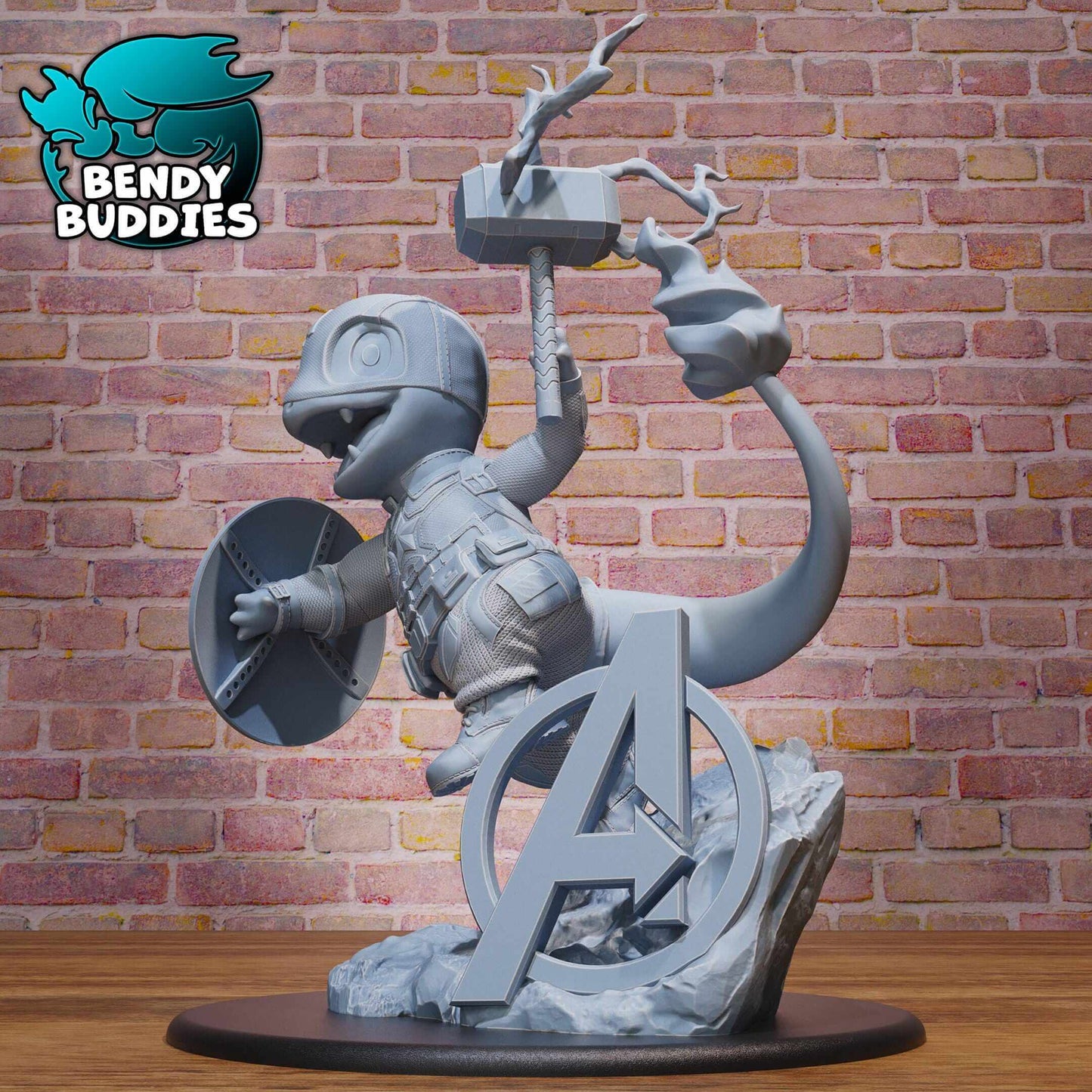 Captain Charmander - Pokemon - Marvel - Collectible Fanart Statue - Bendy Buddies