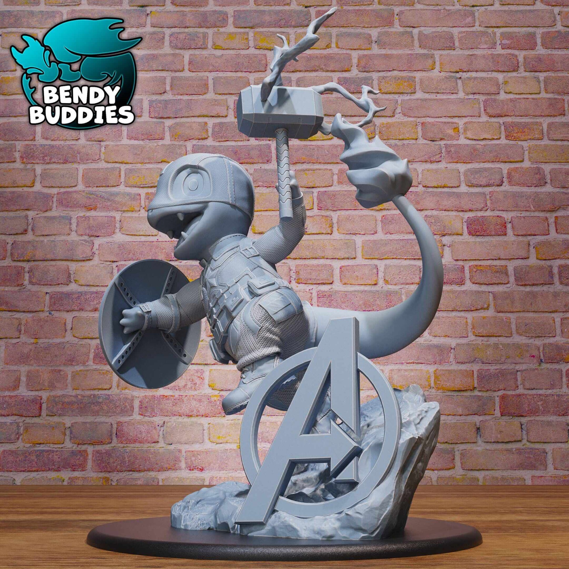 Captain Charmander - Pokemon - Marvel - Collectible Fanart Statue - Bendy Buddies