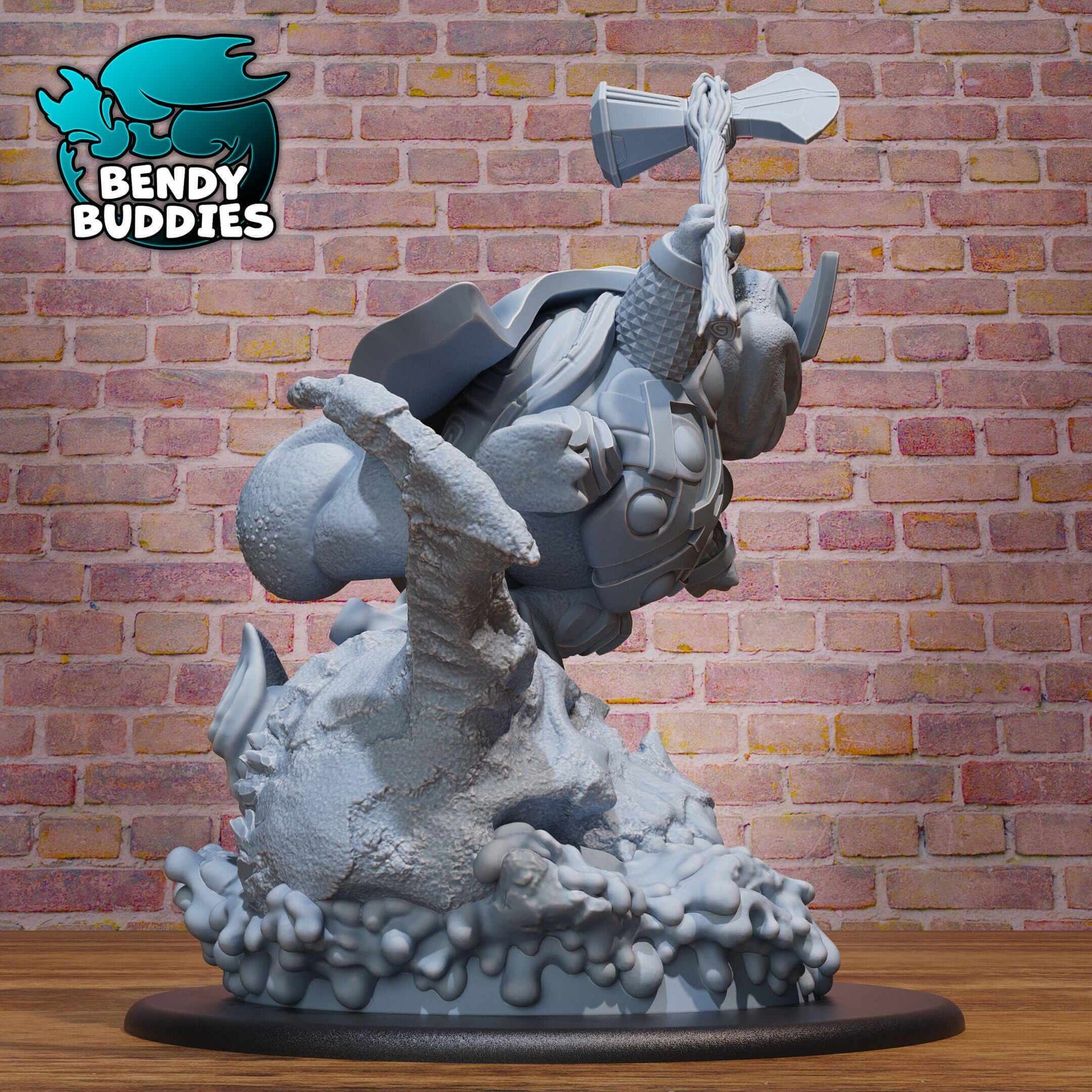 Squirtel Thor - Pokemon - Marvel - Collectible Fanart Statue - Bendy Buddies