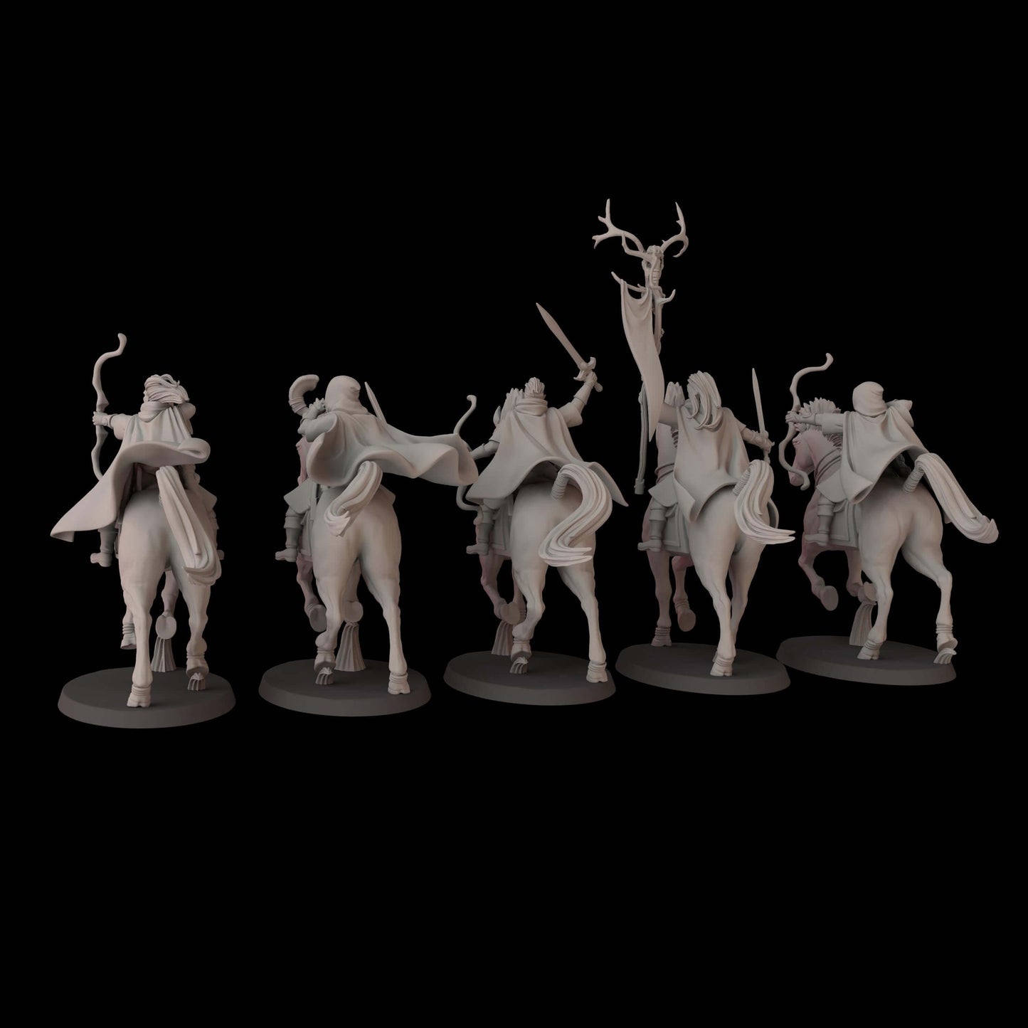 Elven Archers on Steed - Wood Elf Proxy - Fantasy Cult Miniatures