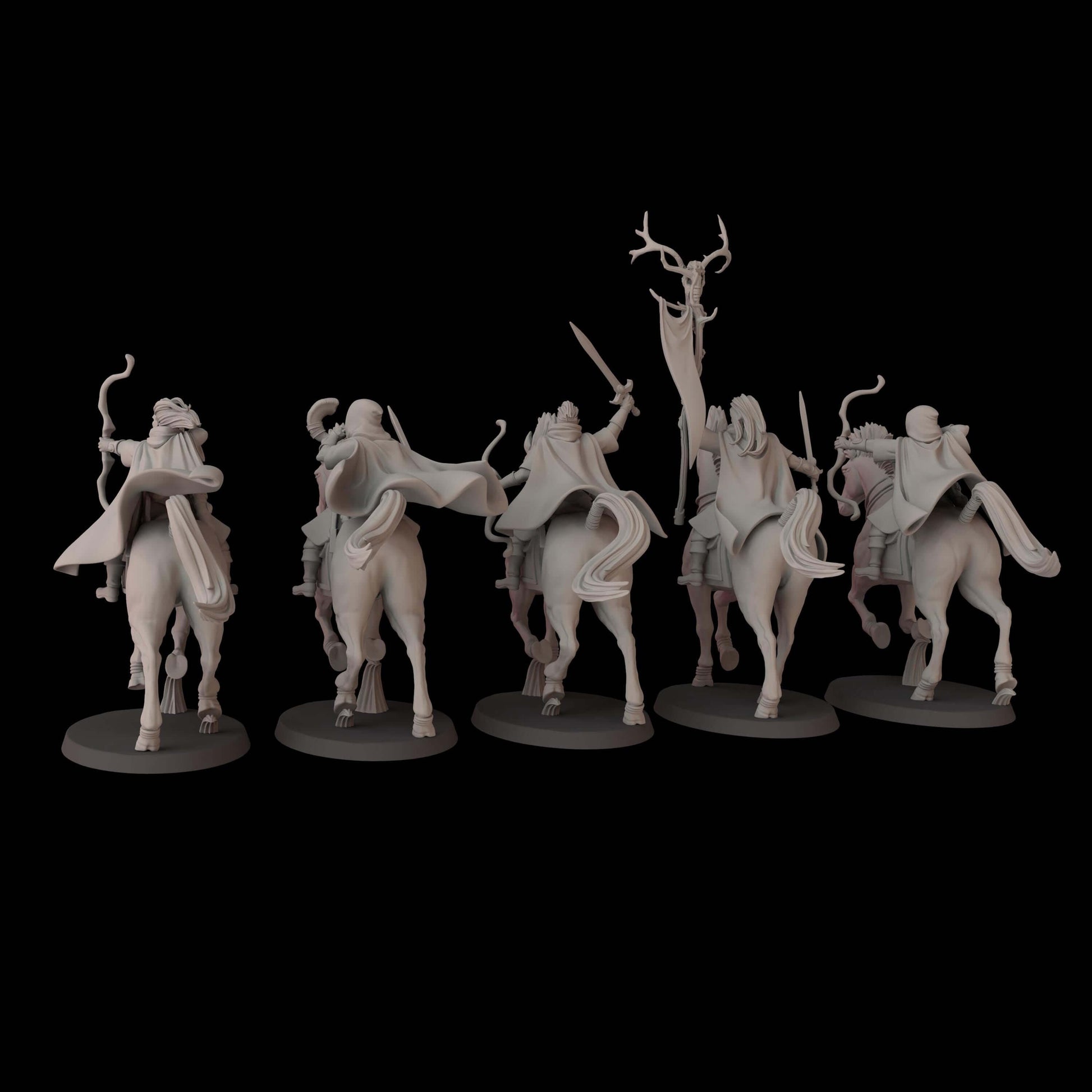 Elven Archers on Steed - Wood Elf Proxy - Fantasy Cult Miniatures