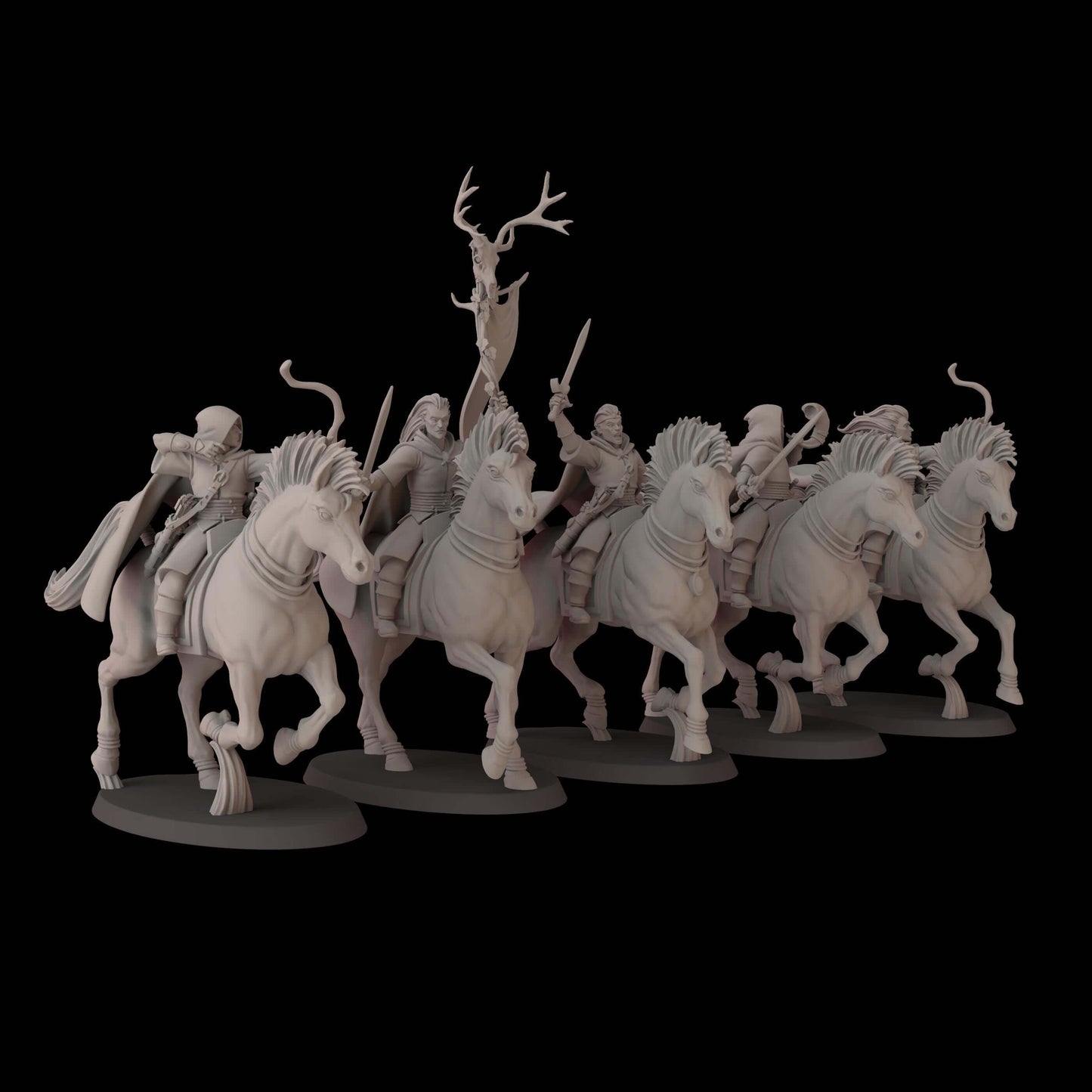 Elven Archers on Steed - Wood Elf Proxy - Fantasy Cult Miniatures