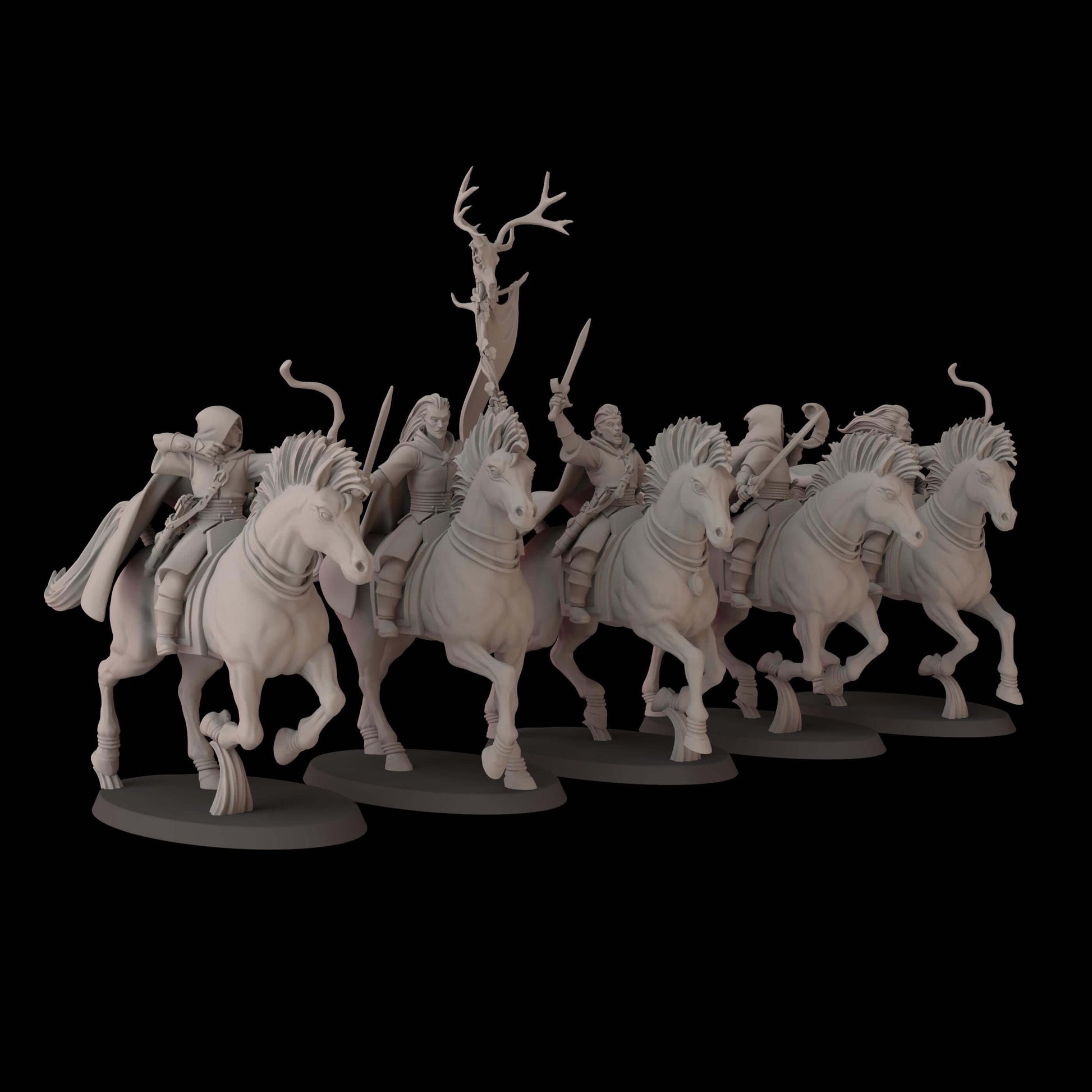 Elven Archers on Steed - Wood Elf Proxy - Fantasy Cult Miniatures