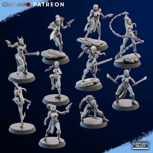 Space Elf Witches Squad - Ghamak Miniatures