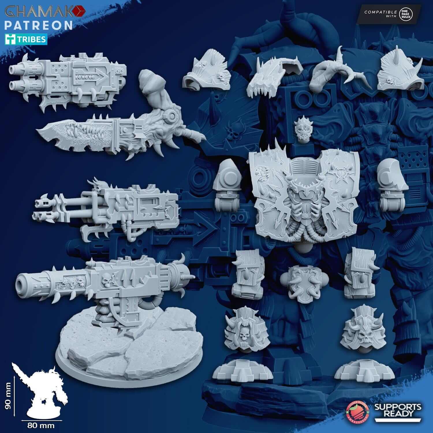 Cursed Sarcophagus - Chaos Dreadnaught Proxy - Grimdark Void Marine - Ghamak Miniatures