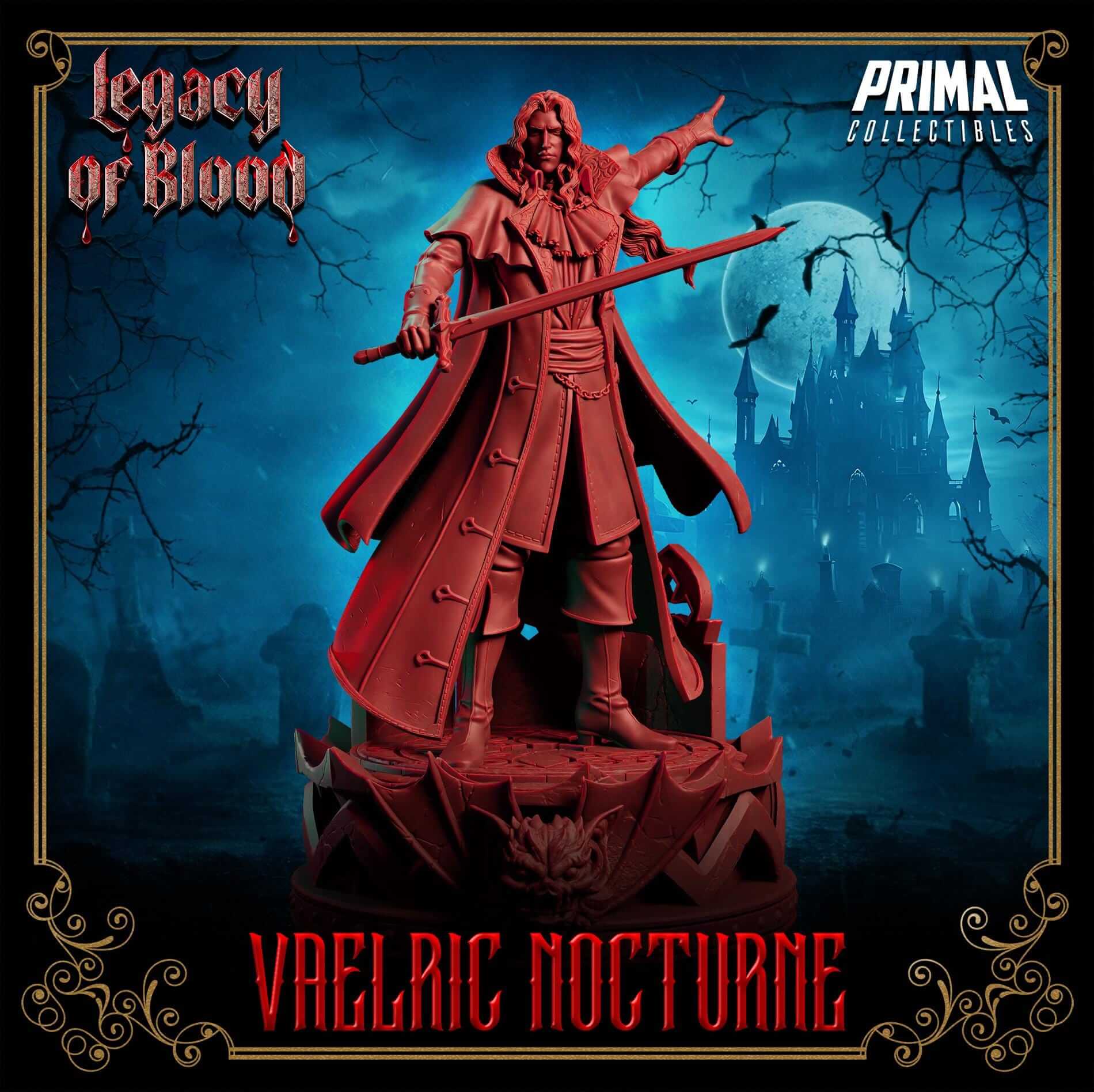 Vaelric Nocturne - Legacy of Blood 3D Printed Resin RPG/Tabletop/Boardgames Miniature Primal Collectibles