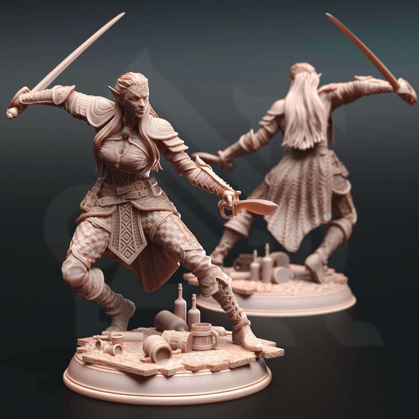 Water Genasi Rogue - Hali Brookes - 3D Printed Resin RPG/Tabletop/Boardgames Miniature DM Stash