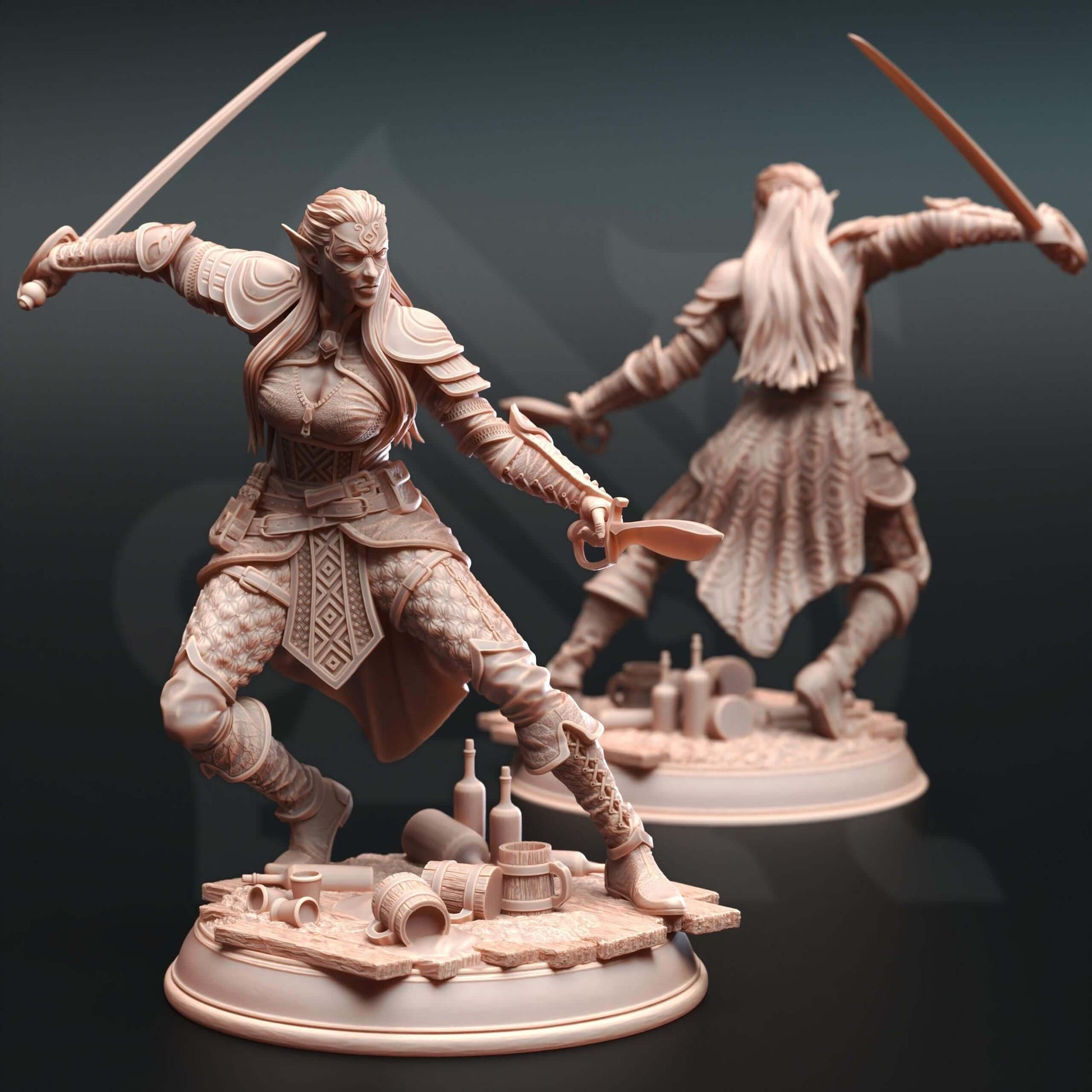 Water Genasi Rogue - Hali Brookes - 3D Printed Resin RPG/Tabletop/Boardgames Miniature DM Stash