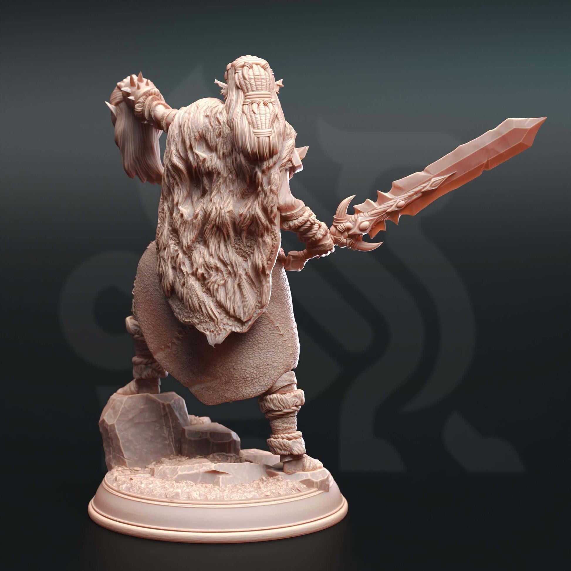 Hobgoblin Barbarian Queen - Brakaza - 3D Printed Resin RPG/Tabletop/Boardgames Miniature DM Stash