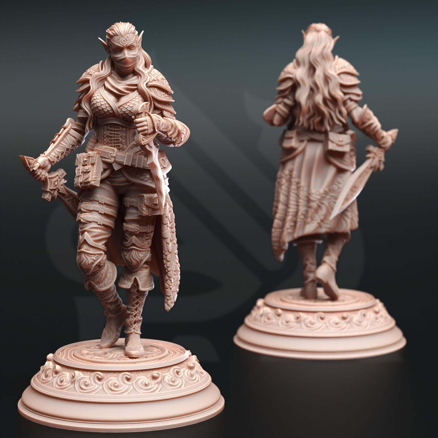 Water Genasi Swashbuckler Rogue - Hali Brookes - 3D Printed Resin RPG/Tabletop/Boardgames Miniature DM Stash