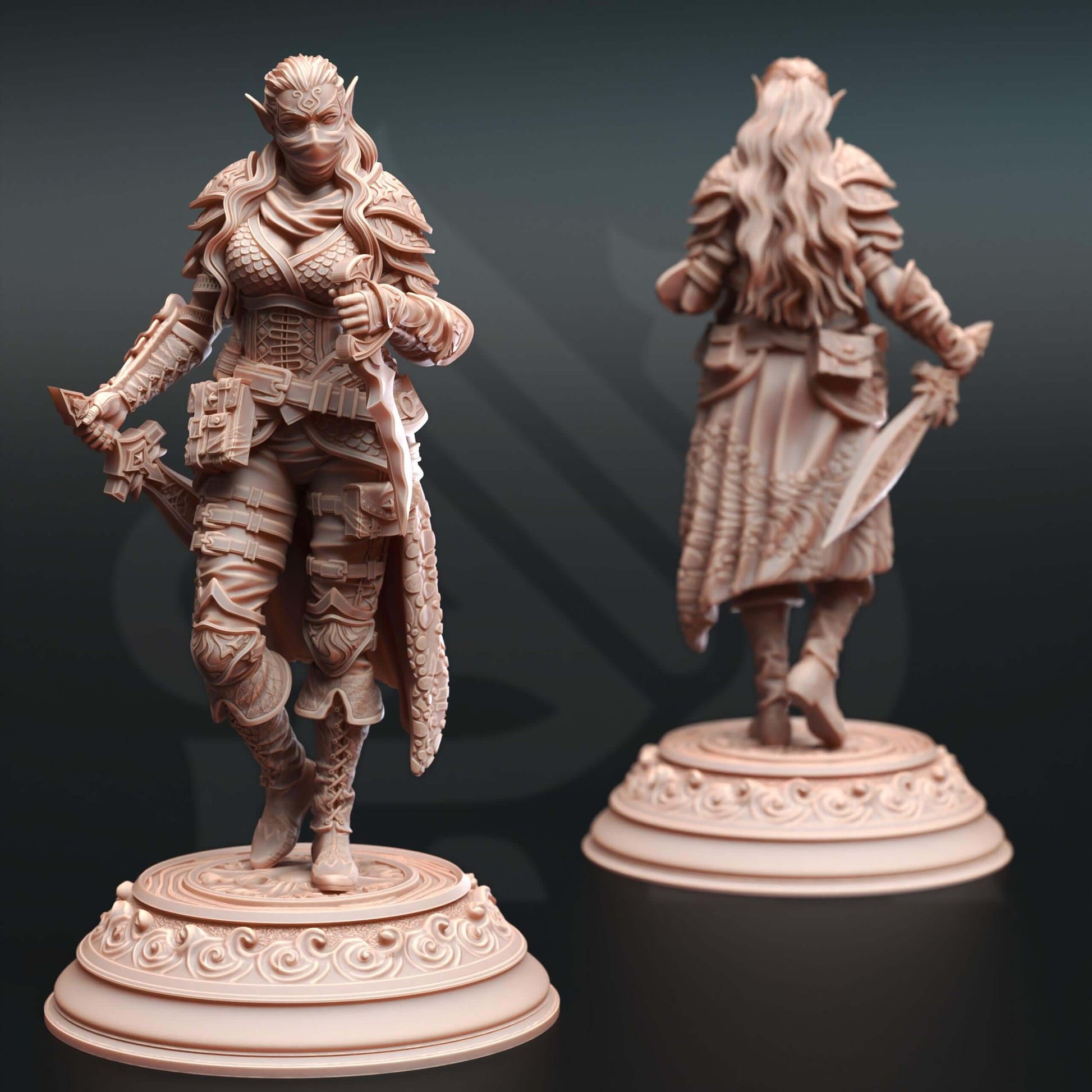 Water Genasi Swashbuckler Rogue - Hali Brookes - 3D Printed Resin RPG/Tabletop/Boardgames Miniature DM Stash