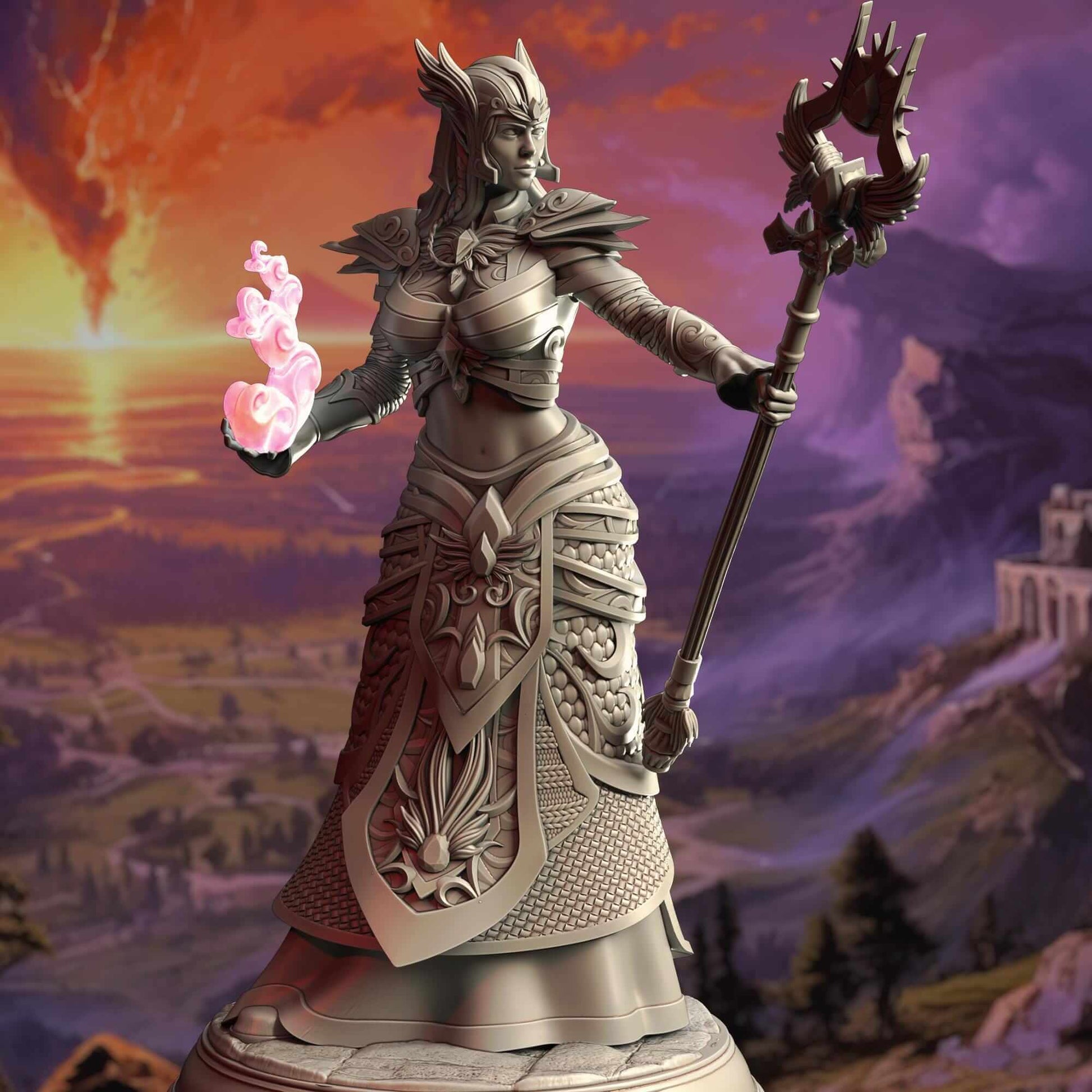 High Elven Witch Queen - Ferendir Miar - 3D Printed Resin RPG/Tabletop/Boardgames Miniature DM Stash