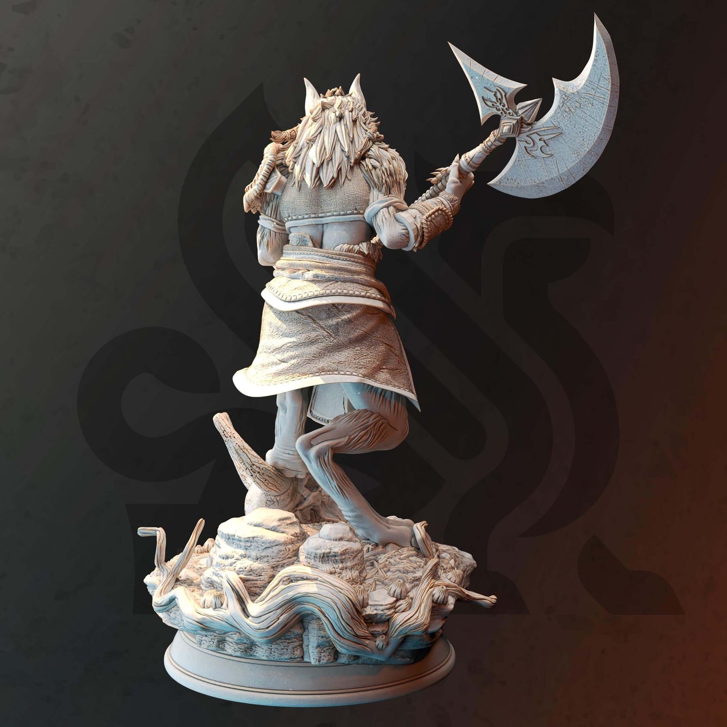 Werewolf Barbarian - Ariana Grey - 3D Printed Resin RPG/Tabletop/Boardgames Miniature DM Stash