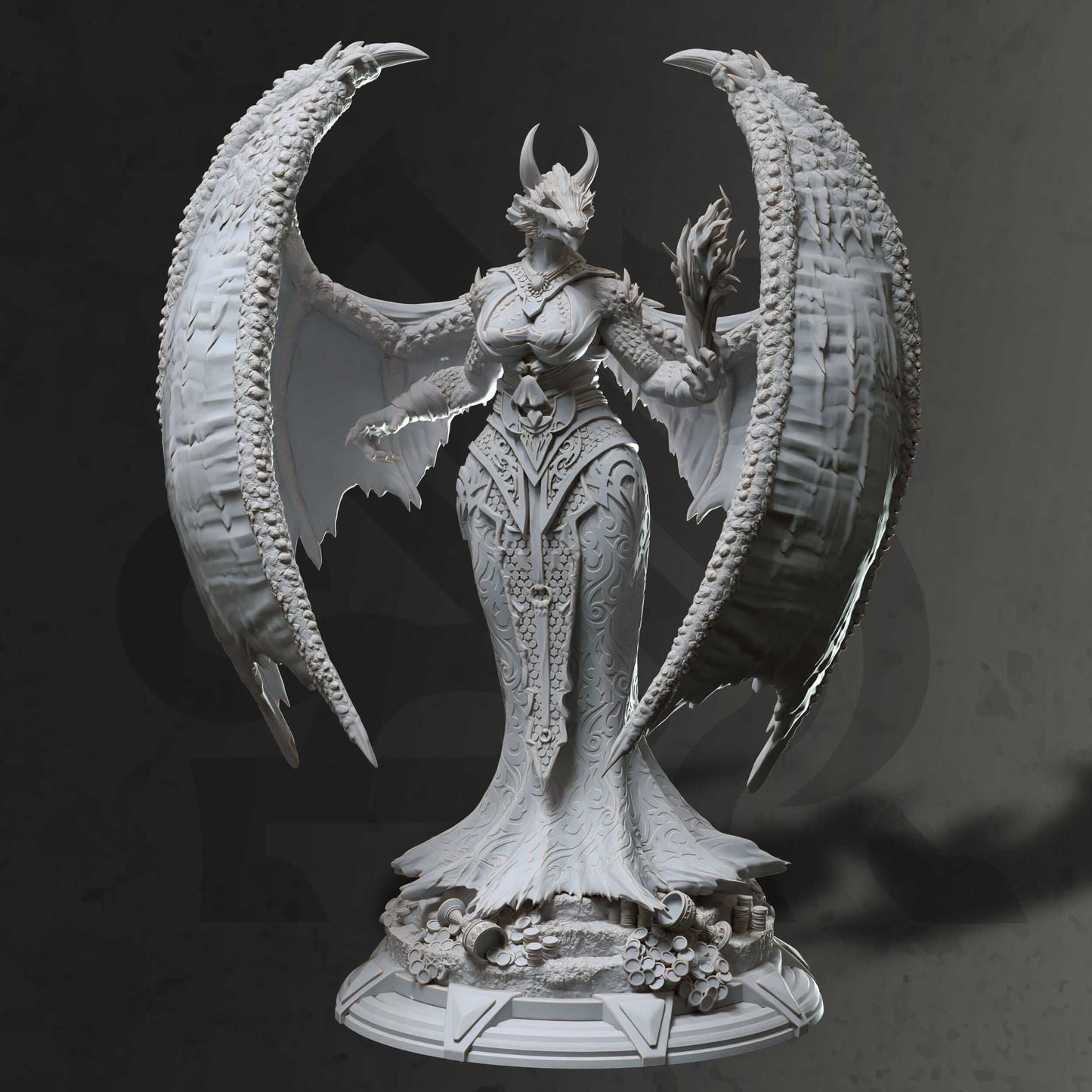 Dragon Warlock - Tharvaya - 3D Printed Resin RPG/Tabletop/Boardgames Miniature DM Stash
