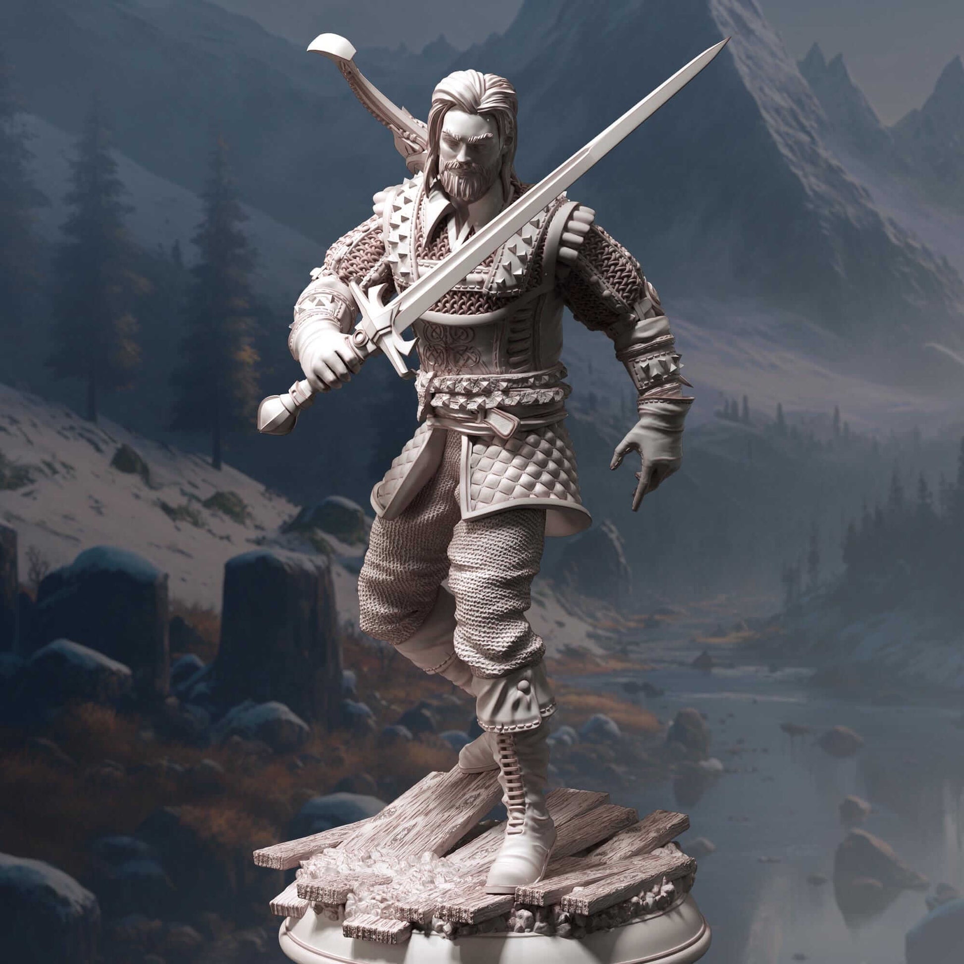 Old Master Bloodhunter - Tarick Wolfheart - 3D Printed Resin RPG/Tabletop/Boardgames Miniature DM Stash