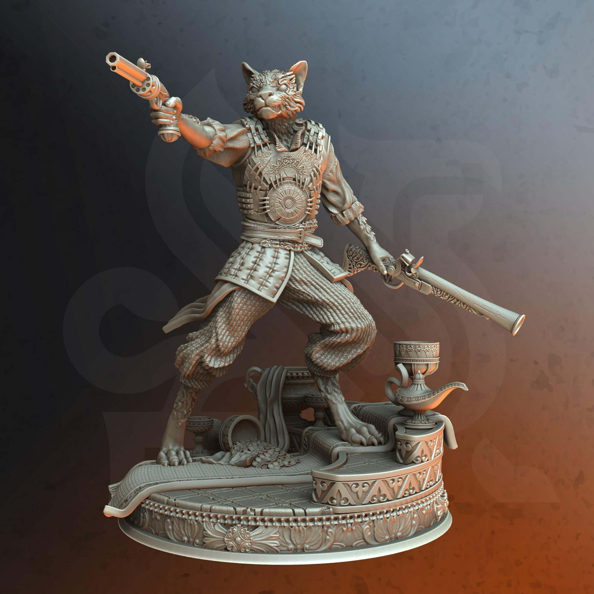 Sultan's Bodyguard - Gunslinger Kara'Ta - 3D Printed Resin RPG/Tabletop/Boardgames Miniature DM Stash